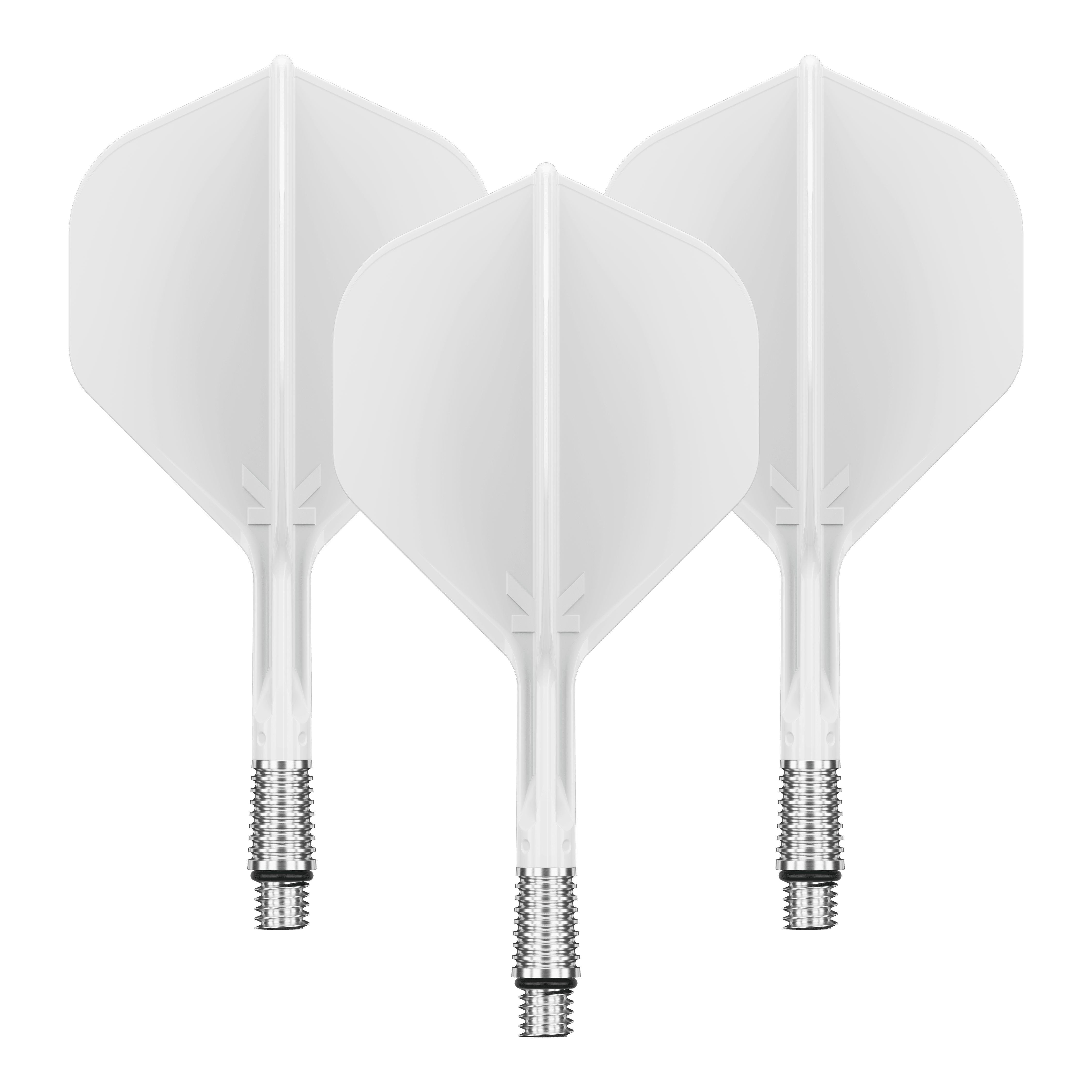 Target K-Shift No2 Voli Standard - Bianco Abgebildet ist ein Set mit weißen Dart Flights. Die Flights haben eine geschätzte Länge von 26 mm.