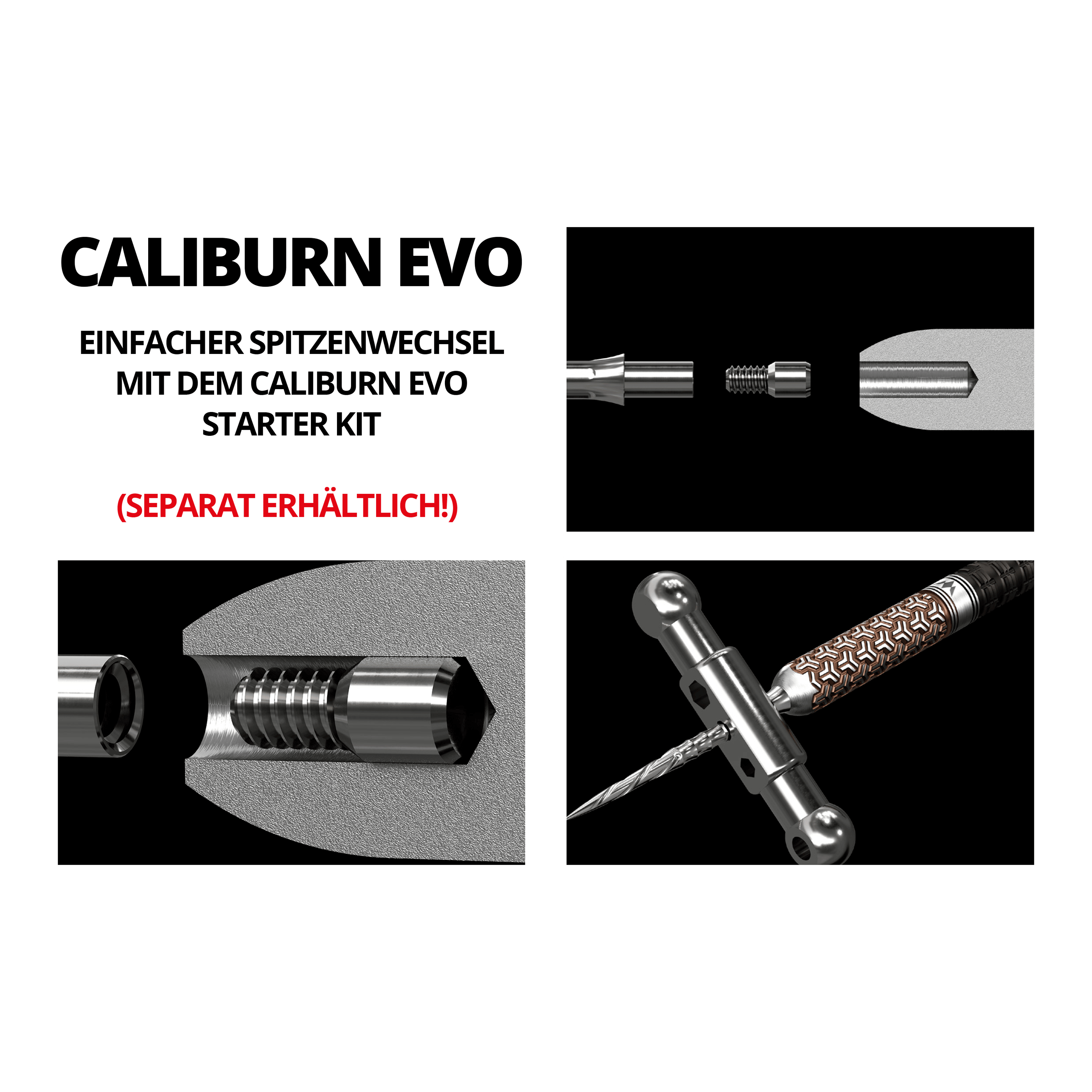 Punte per freccette in acciaio Mission Caliburn EVO System - scanalate - argento