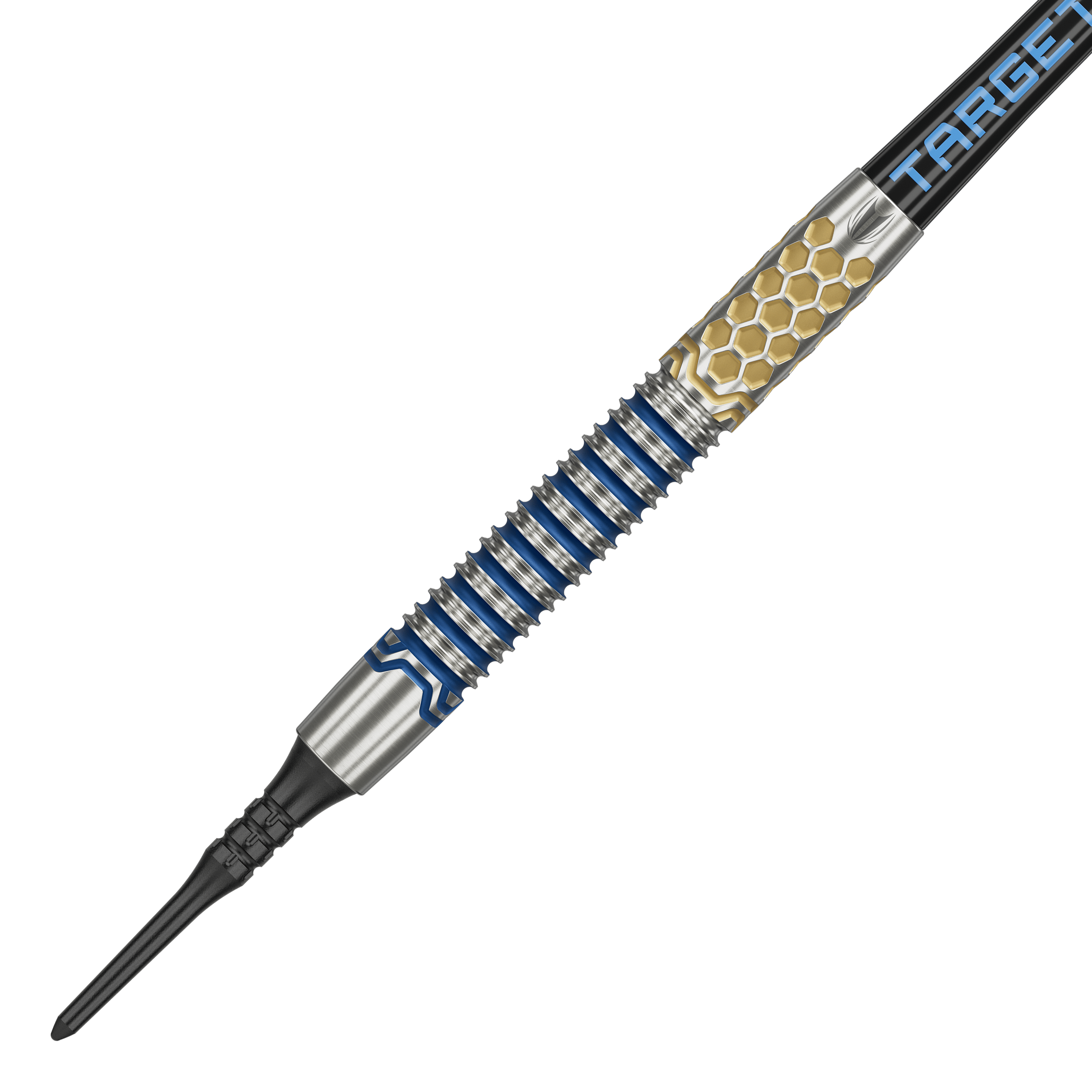 Freccette morbide Target Josh Rock GEN1 - 20 g Dies ist der Target Josh Rock GEN1 Softdart mit einem Gewicht von 20g. Der Dartpfeil hat ein auffälliges Design mit blauen und goldenen Akzenten.