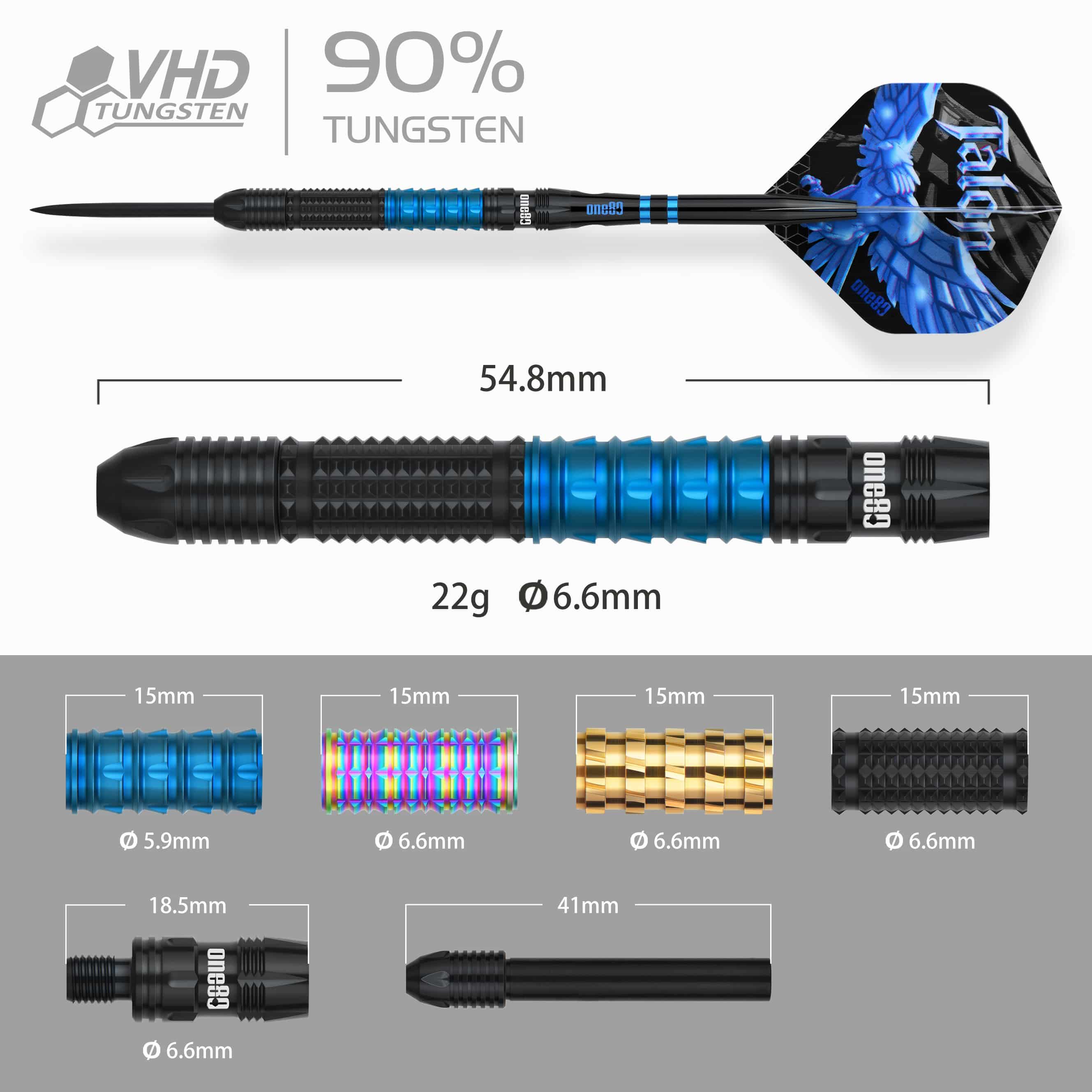 Freccette in acciaio One80 Talon T1 Gezeigt werden die One80 Talon Steeldarts. Sie sind ideal für Dartspieler, die Wert auf Genauigkeit legen.