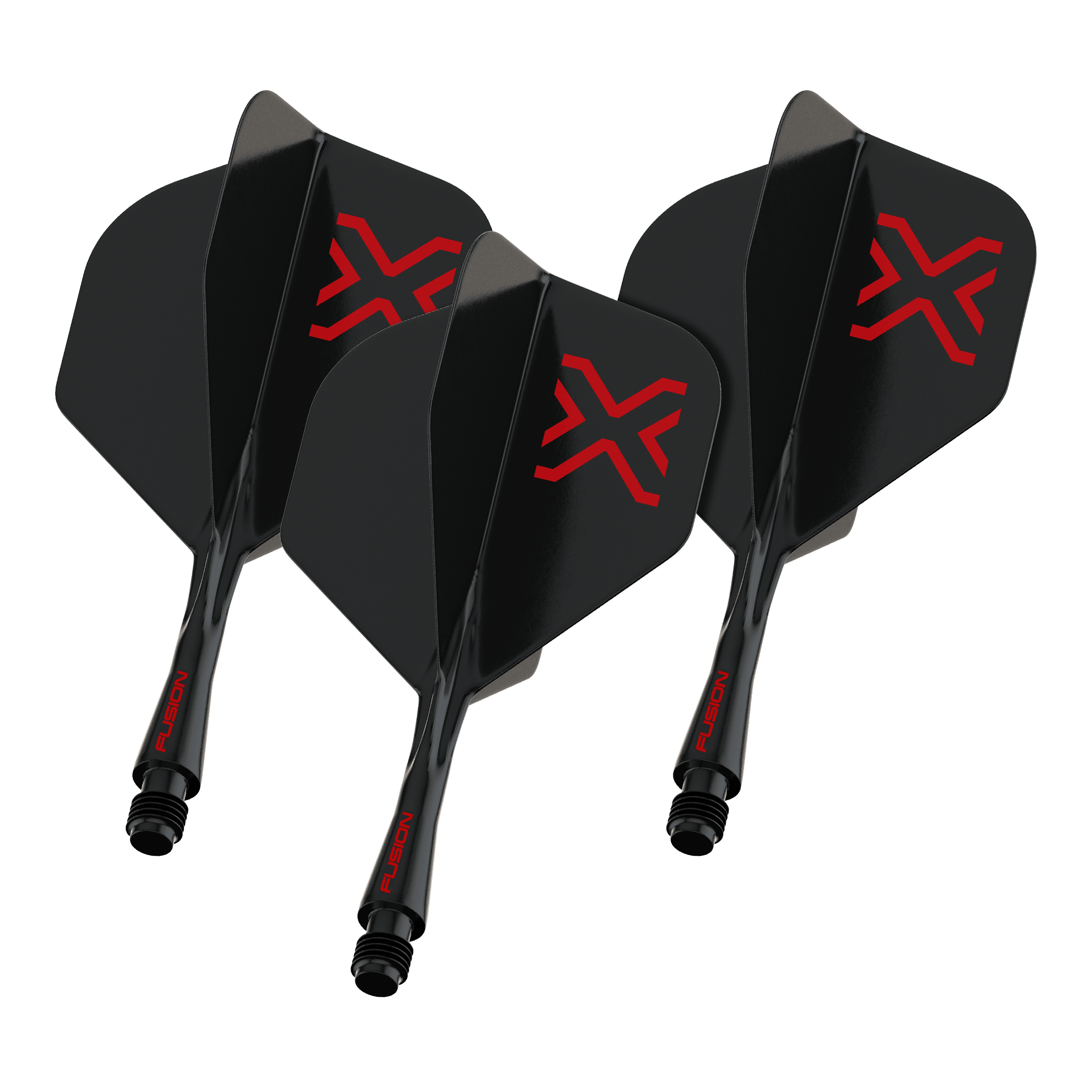 Sistema di alberi di volo standard Winmau Fusion Blade X No2 - Nero Das Foto zeigt einen Artikel namens 8863_Winmau_Fusion_Blade_X_No2_Standard_Flights_Schwarz_22mm_1Set. Vermutlich handelt es sich um ein Set schwarzer Dart-Flights der Größe 22mm.