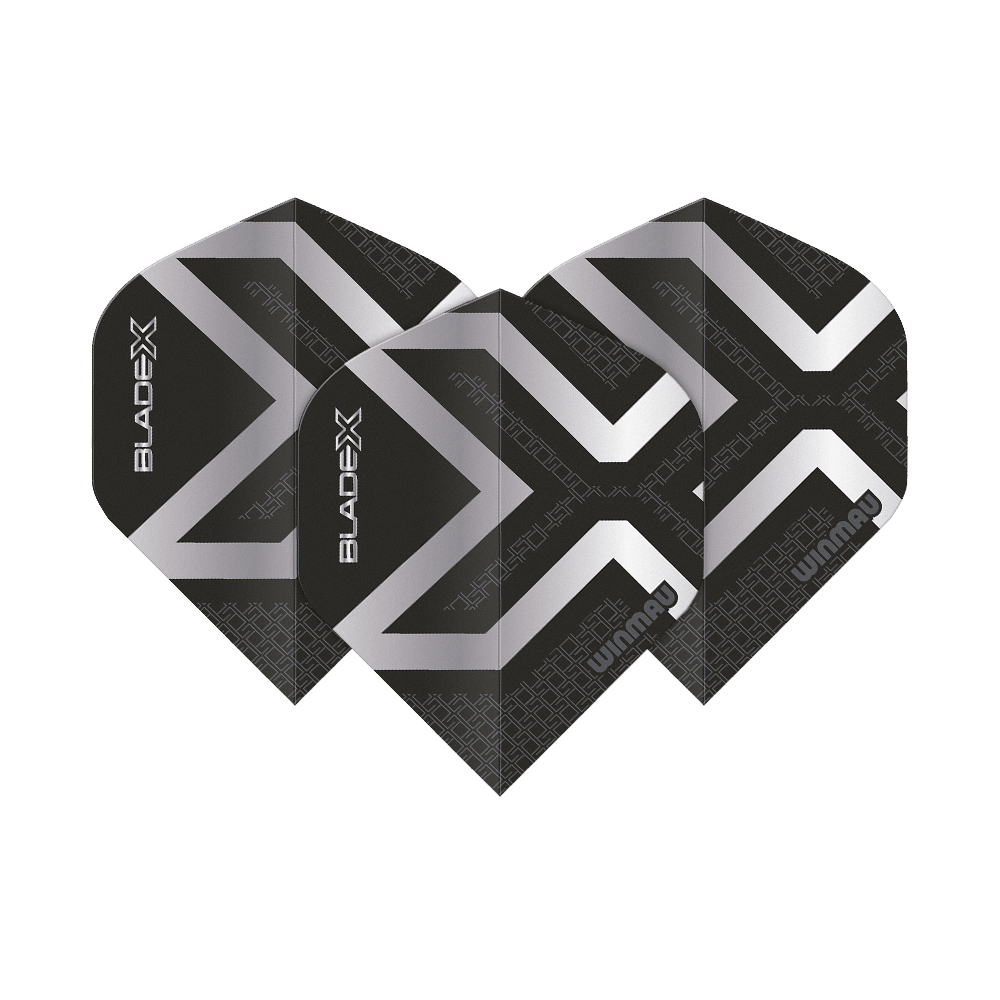 Alette standard Winmau Prism Delta Blade X Metallic Silver No2 Hier sind die Winmau Prism Delta Blade X Metallic Silver No2 Standard Flights abgebildet. Es handelt sich um silberne Dartflights für präzises Darten.