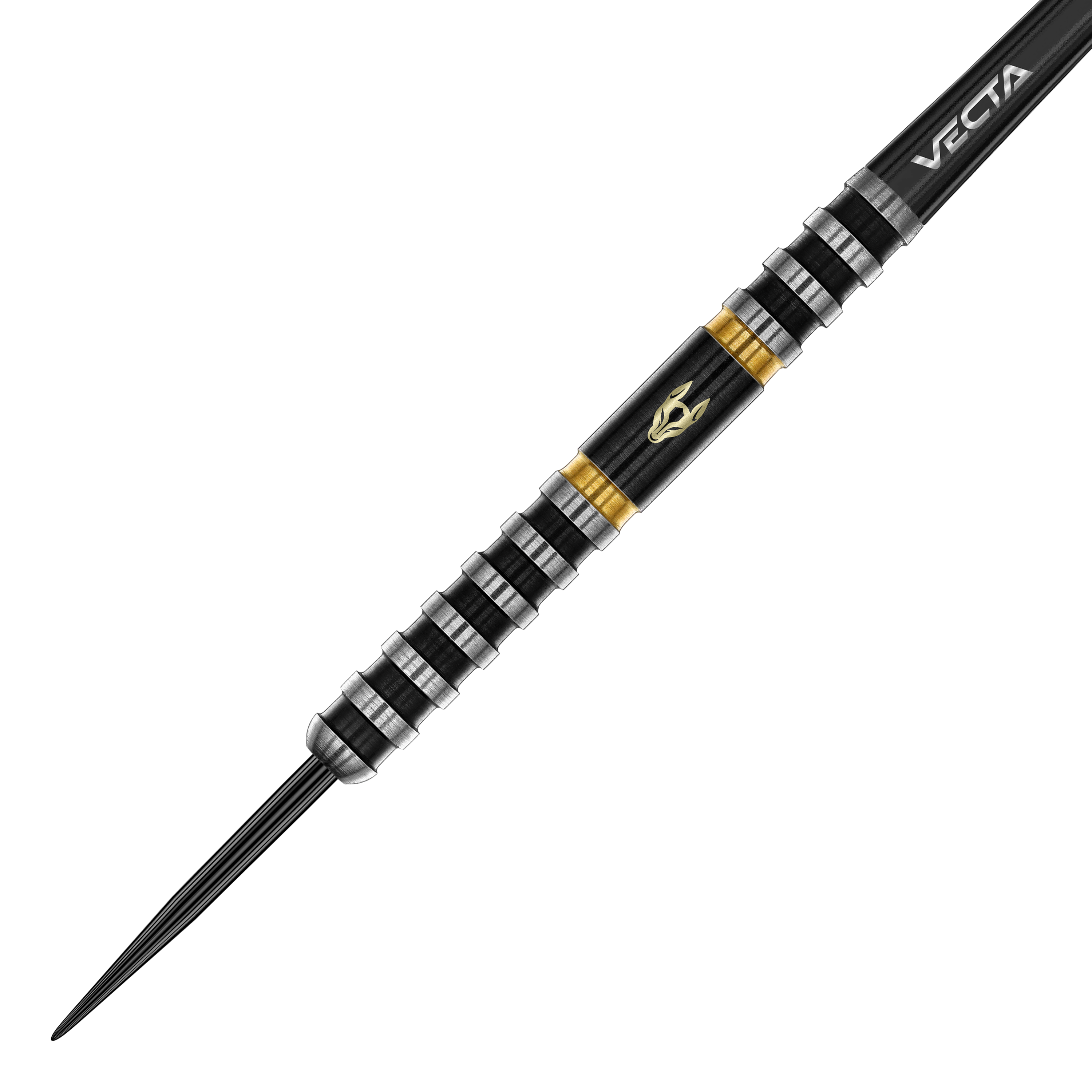 Freccette in acciaio Winmau Alex Spellman Winmau Alex Spellman Steeldarts sind hochwertige Steeldarts für Dartspieler. Das Bild zeigt das Design und die Details der Darts.
