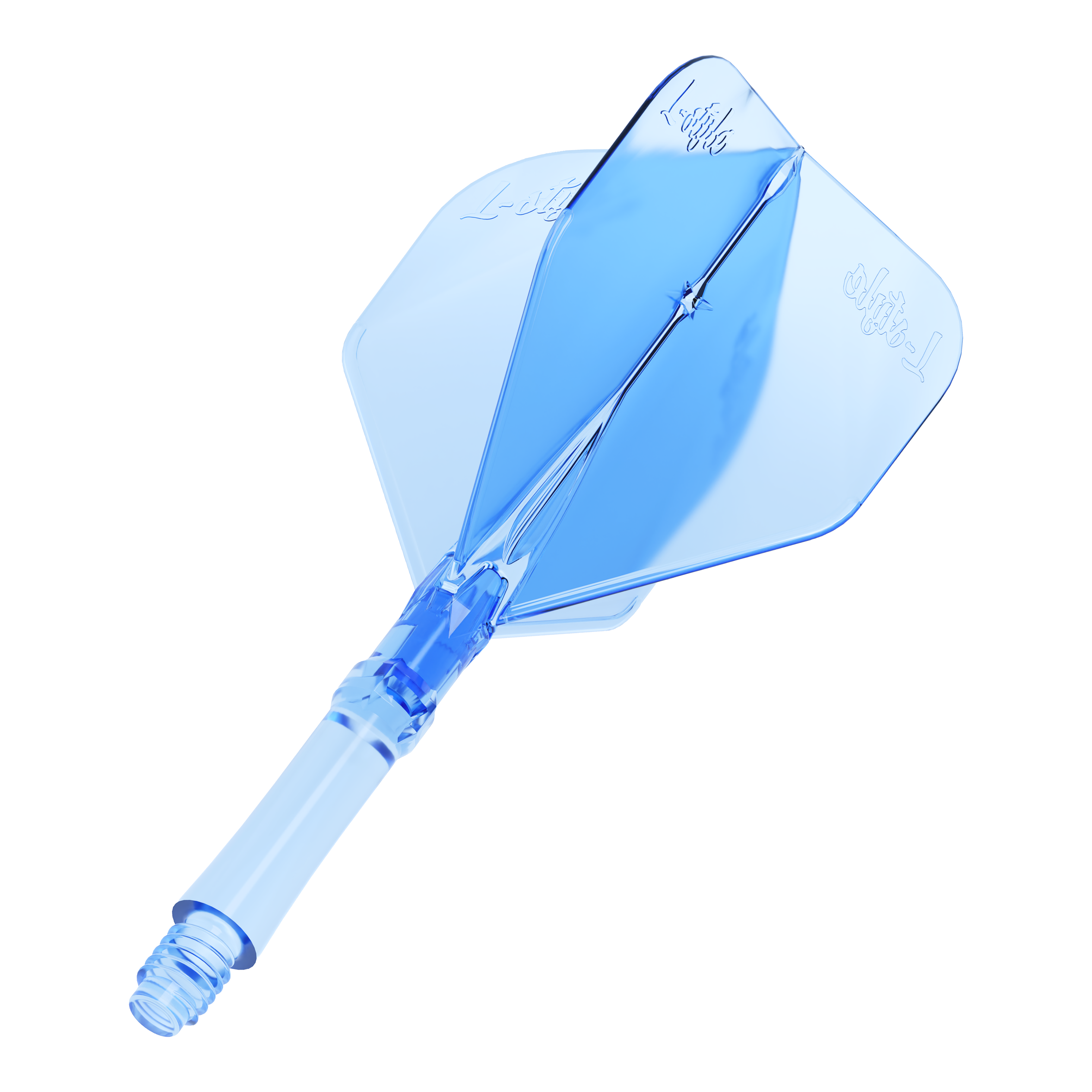 Alette L-Style L-Sytem - Blu trasparente Abgebildet ist das Produkt L-Style L-Sytem Flights - Clear Blue. Die transparent blauen Flights werden zum Spielen von Darts verwendet.