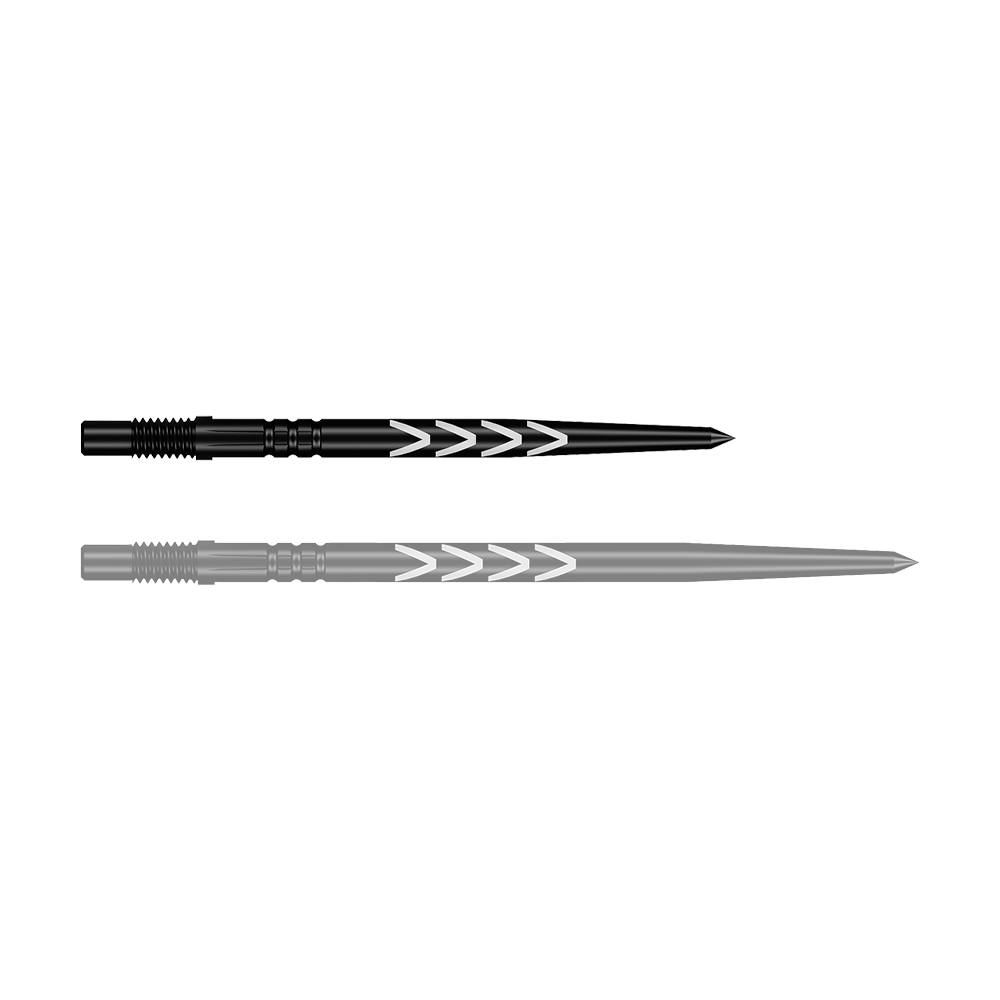 Punte per freccette Shot Turbo Points Michael Smith - Nere Ein einzelner Dartgriff mit schwarzer Spitze ist abgebildet. Der Griff hat eine texturierte Oberfläche.
