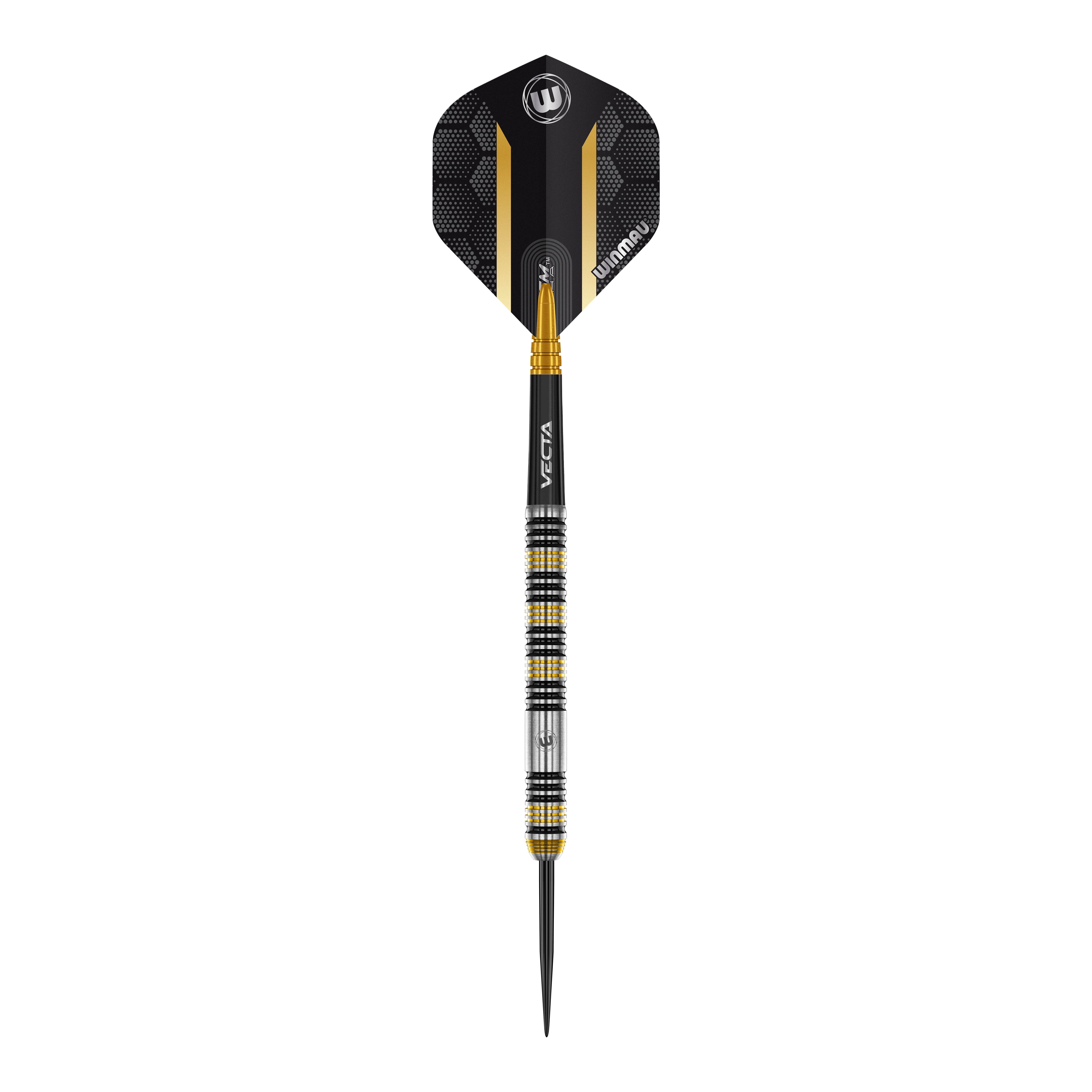 Abgebildet sind die Winmau Team 360 Nicholai Bado Steeldarts mit einem Gewicht von 23g. Die Steeldarts sind ideal für professionelle Dartspieler.