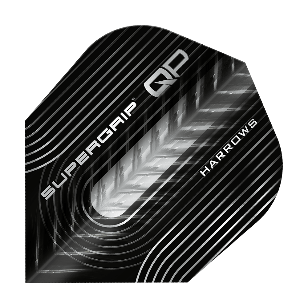 Alette Supergrip QP n. 6 di Harrow Das Bild zeigt die Harrows Supergrip QP No6 Flights. Die Flights sind speziell für Präzision und Stabilität entwickelt.