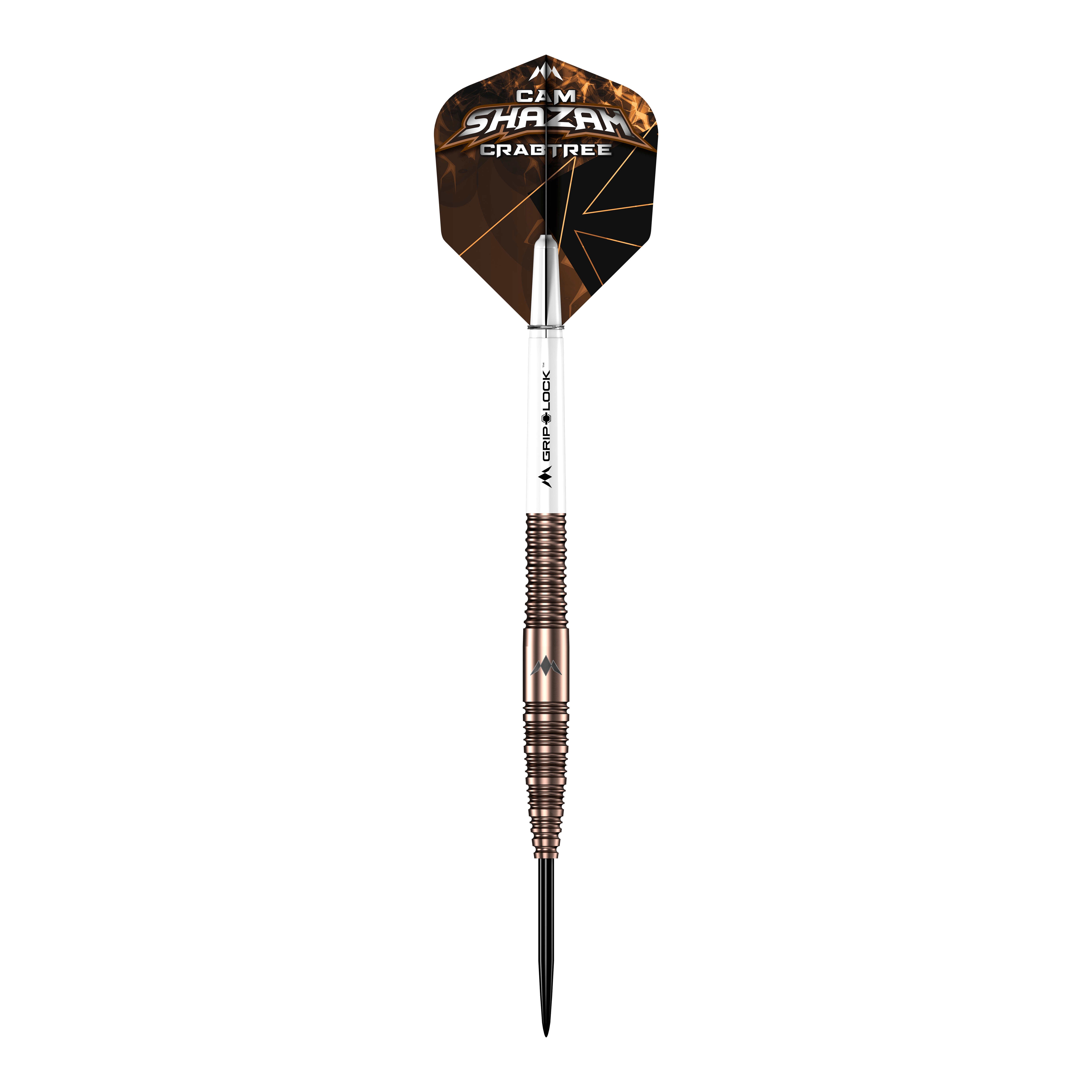 Freccette Mission Cam Crabtree V2 in acciaio al tungsteno al 95% Mission Cam Crabtree V2 Steeldarts in Einzelansicht sind auf diesem Bild zu sehen. Es zeigt den Dart aus einer anderen Perspektive.
