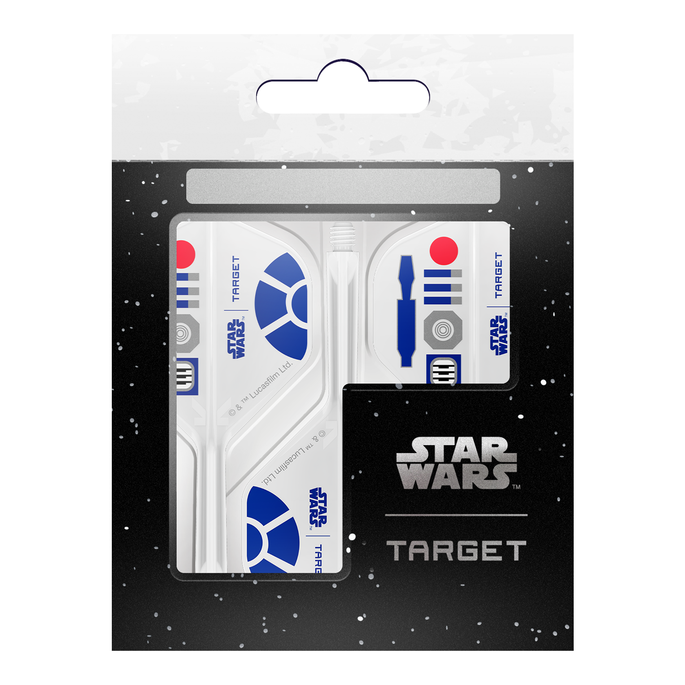 Aerei standard Target Star Wars K-Flex R2D2 No2 Target Star Wars K-Flex R2D2 No2 Standard Flights werden dargestellt. Diese Dartflights haben ein Star Wars Design mit R2D2 als Motiv.