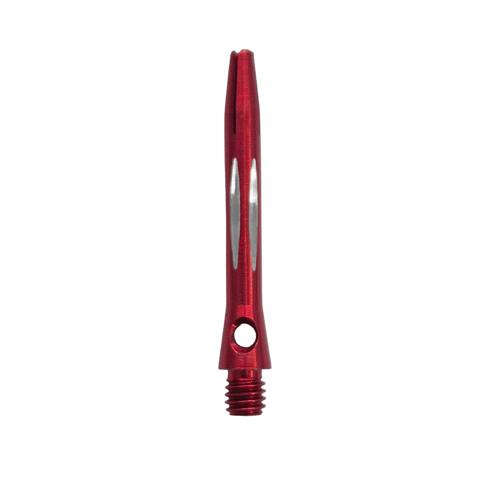 Aste in alluminio con taglio a diamante - Rosse - 35 mm Dieses Bild zeigt den Diamond Cut Aluminium Shafts - Rot - 35mm. Es ist ein Dart-Schaft aus rotem Aluminium mit Diamantschliff und 35mm Länge.
