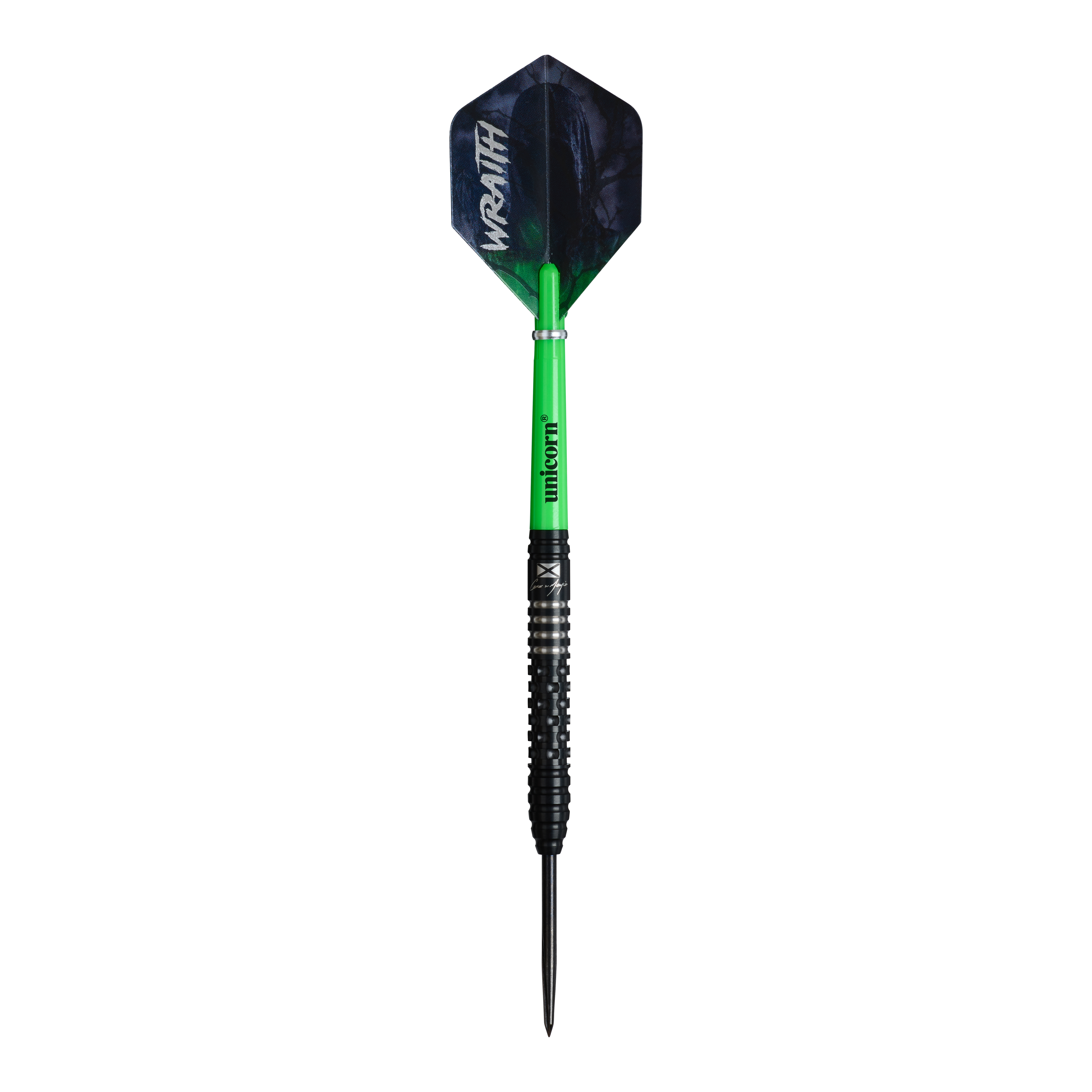 Freccette in acciaio Unicorn Wraith Cameron Menzies - 23 g Abgebildet ist das Produkt Unicorn Wraith Cameron Menzies Steeldarts - 23g. Die Steeldarts sind in einer 23-Gramm-Ausführung zu sehen.