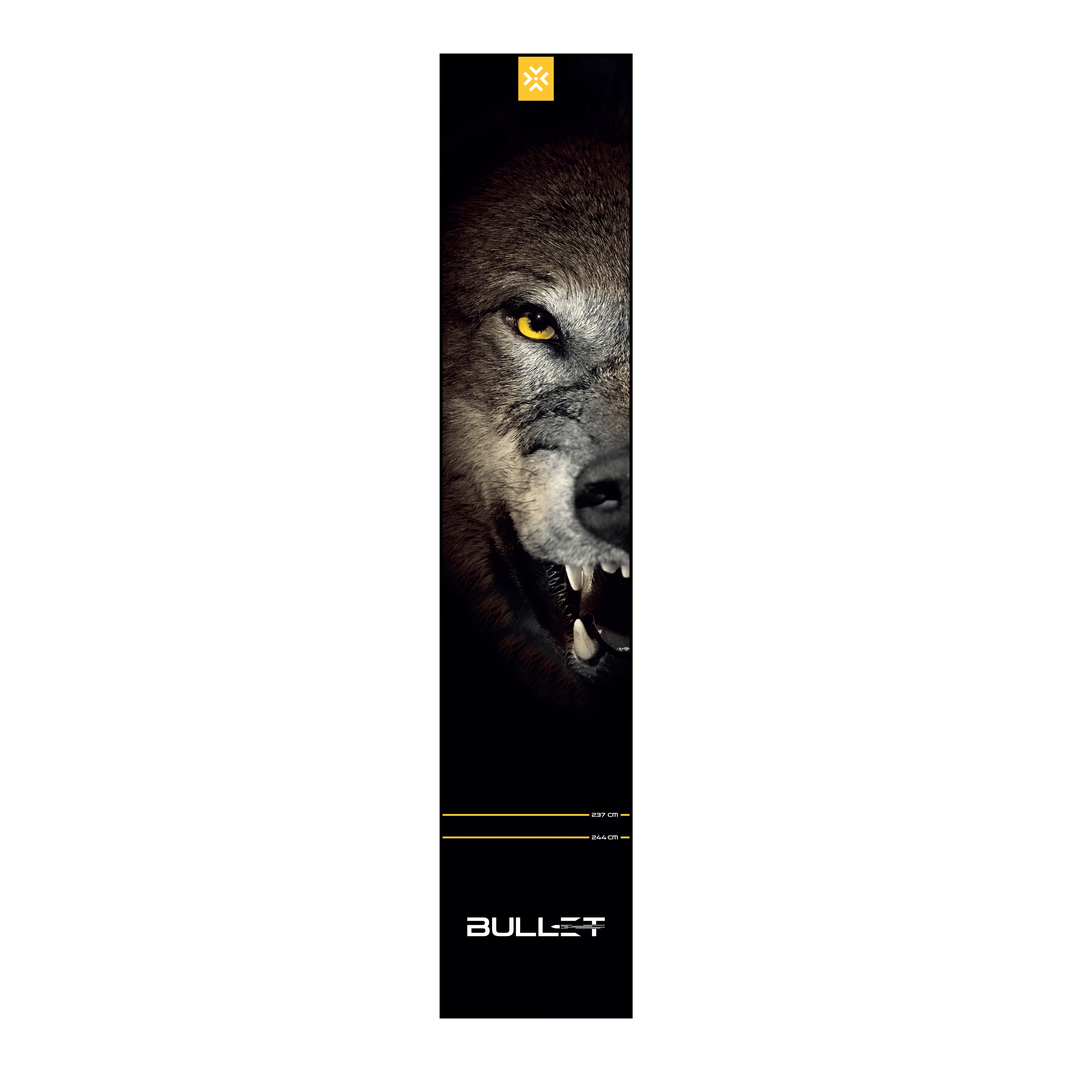 Tappetino per freccette Bullet Fang Auf dem Foto ist die Bullet Fang Dartmatte zu sehen. Sie ist ideal, um den Wurfbereich beim Darts zu markieren und zu schützen.