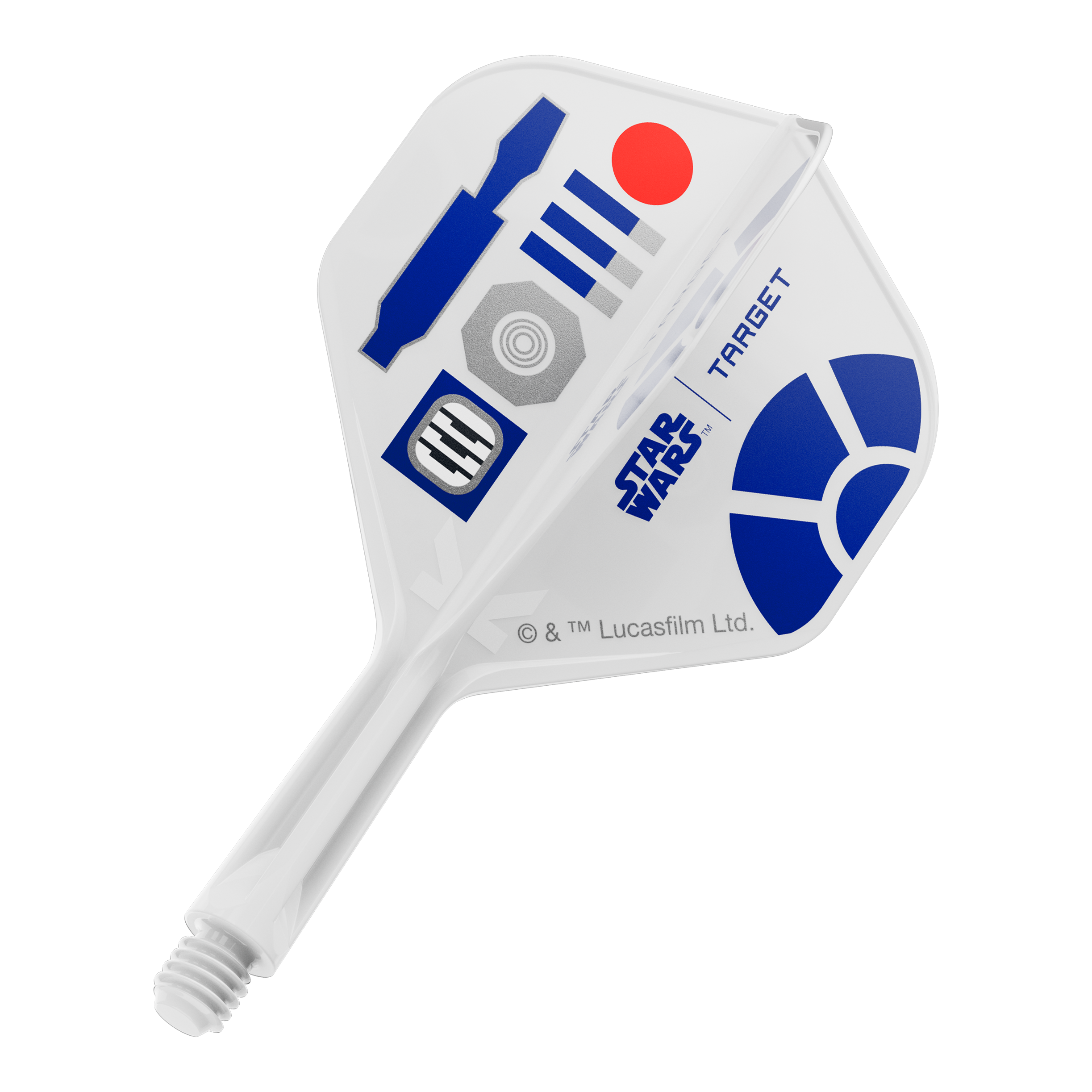 Aerei standard Target Star Wars K-Flex R2D2 No2 Dieses Bild ist einem Produkt mit dem Dateinamen 410513_Target_StarWars_KFlex_R2D2_No2_Standard_Flights_Short_19mm_1 zugeordnet. Es handelt sich wahrscheinlich um einen kurzen Dart-Flight im Star Wars R2D2 Look.