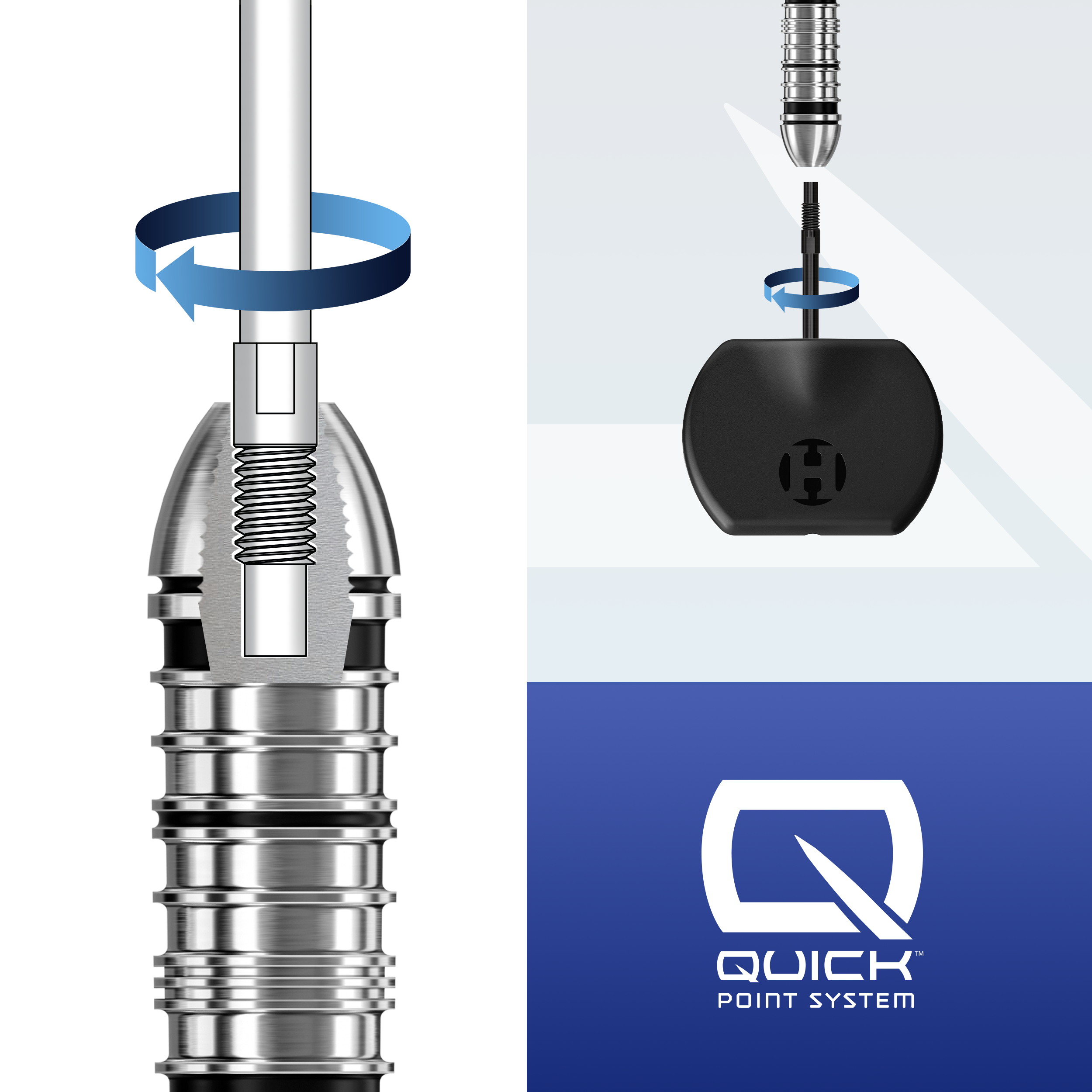 Punte per freccette Harrows Quick Point - Nere Abgebildet sind die Harrows Quick Point Dartspitzen in Silber. Sie eignen sich für den schnellen Austausch an Darts.