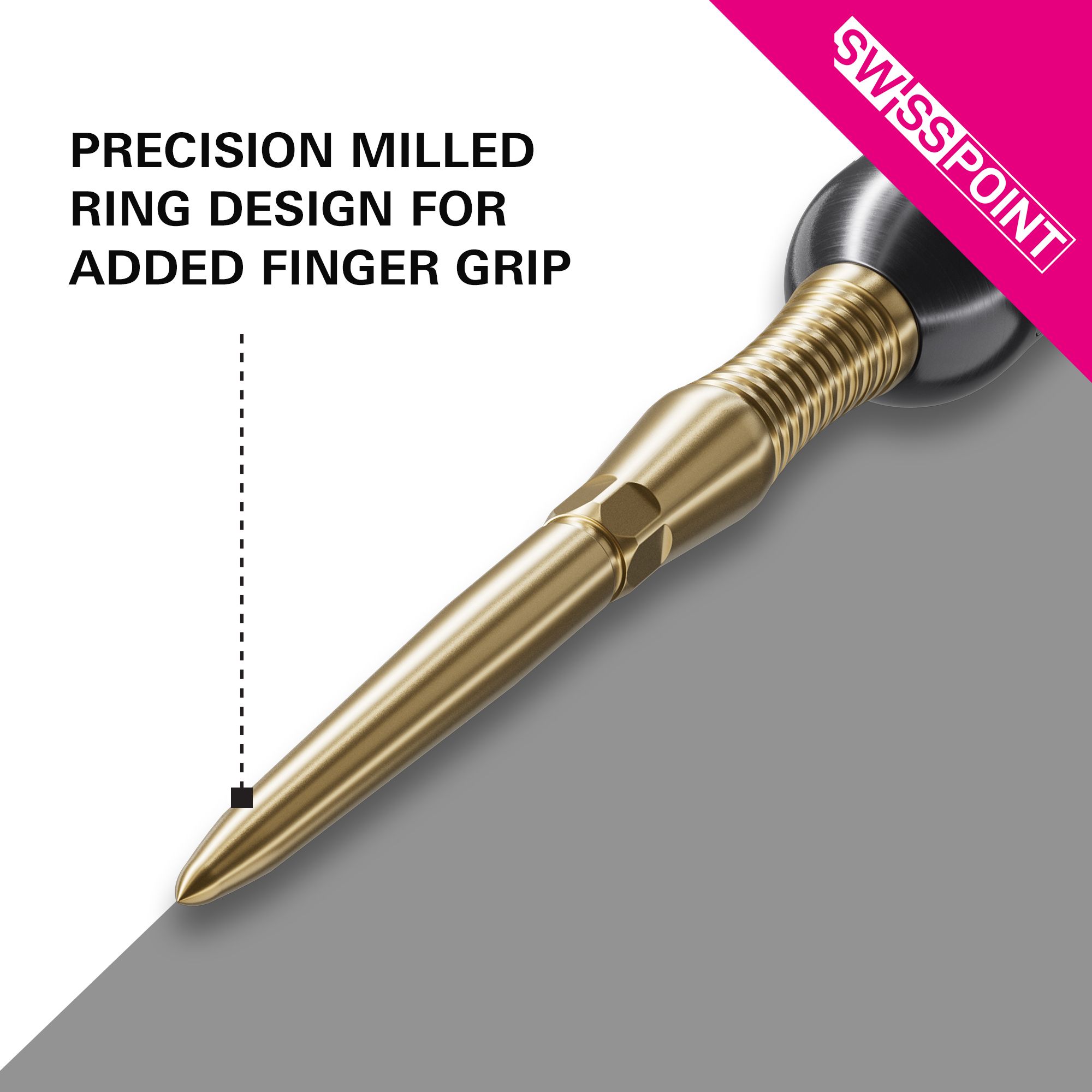 Punte per freccette Target Swiss Point Signature RST - Oro Hier sind die Target Swiss Point Dartspitzen Signature RST - Gold zu sehen. Die goldfarbenen Spitzen sind ein hochwertiges Zubehör für Dartspieler.