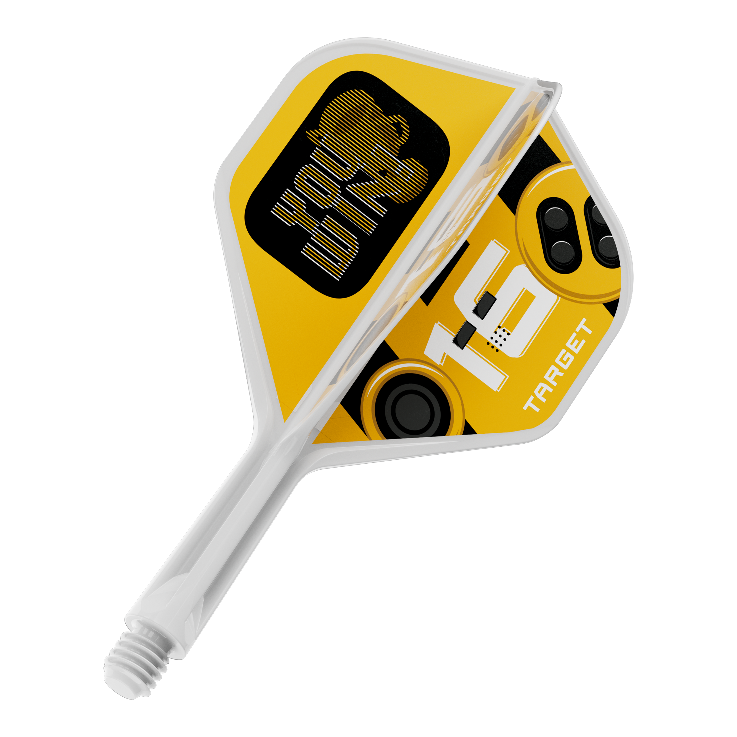 Target K-Flex Vinci il secondo volo standard Abgebildet ist ein Produkt mit dem Dateinamen 410591_Target_K-Flex_YouWin_No2_Standard_Flights_19mm_1. Es handelt sich um ein Dartzubehör-Teil, vermutlich ein Dart-Flight.