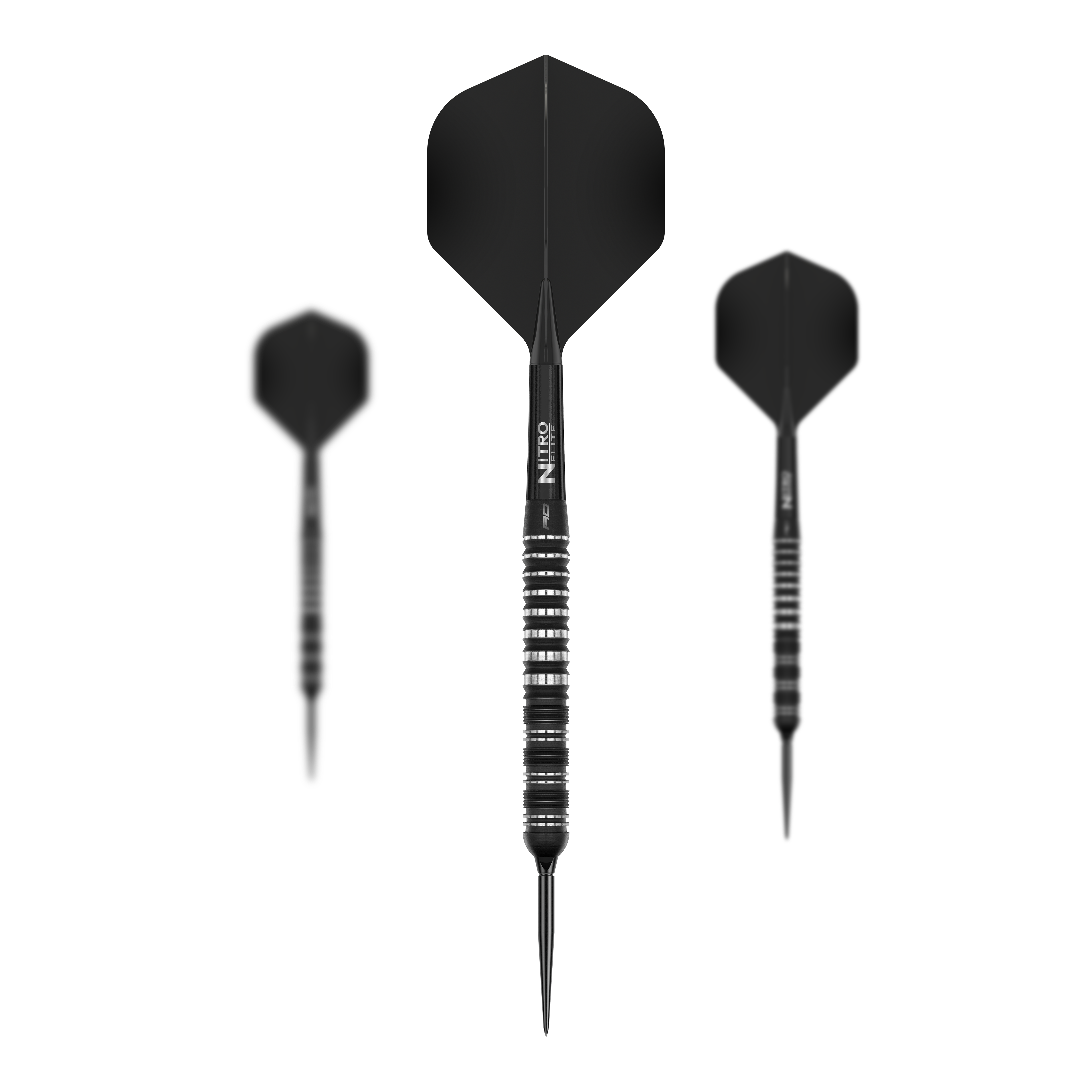 Freccette in acciaio Red Dragon Sable Parallel Switch Point Gezeigt wird ein Set der Red Dragon Sable Parallel Switch Point Steeldarts. Das Set enthält drei Darts in silberner Farbe.