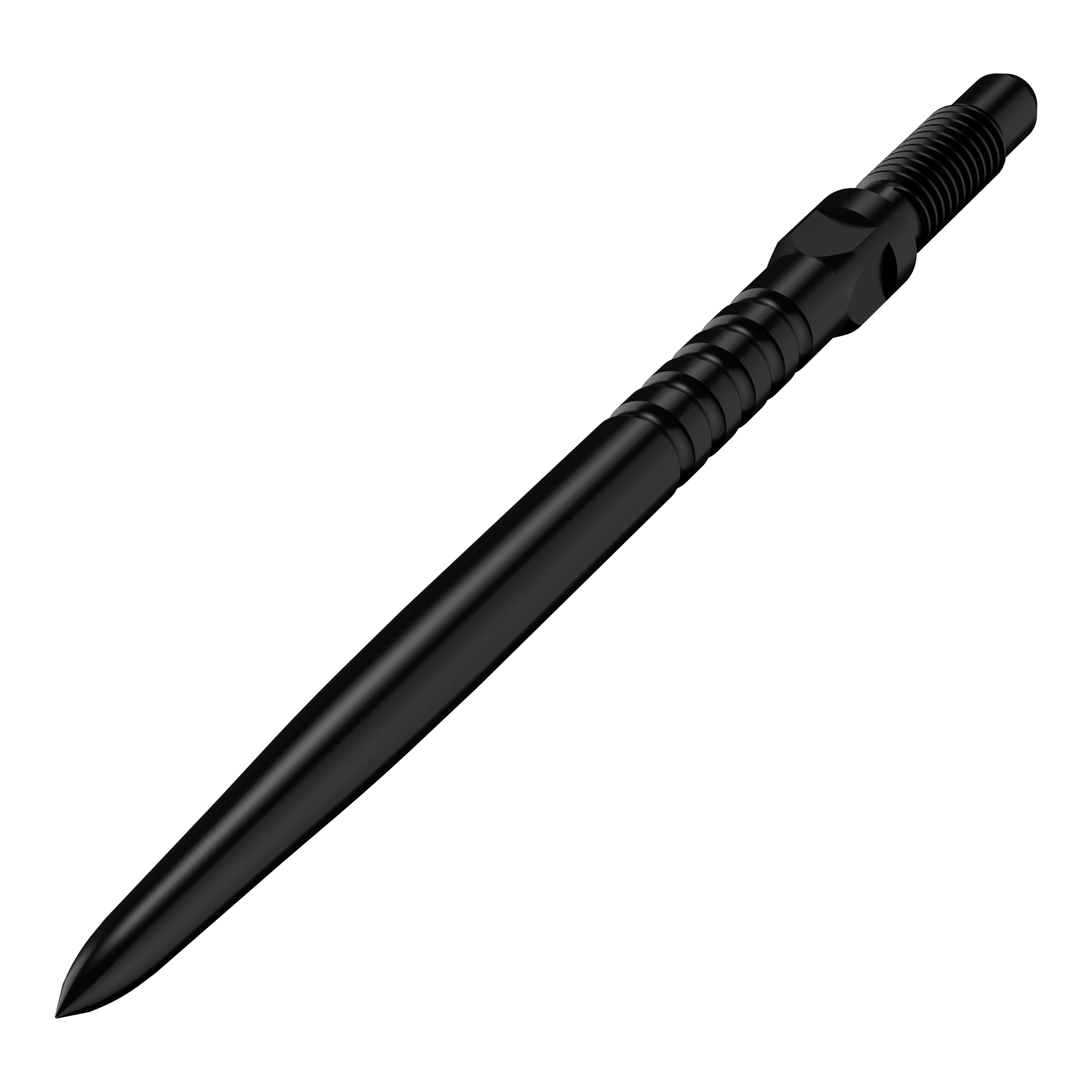 Punte per freccette Bulls NL Convertible Point - Impugnatura ad anelli - Nere Hier sieht man einen Satz von schwarzen Dartspitzen mit Rillen. Es handelt sich um BullsNL Convertible Points mit Ringed Grip, 32mm.