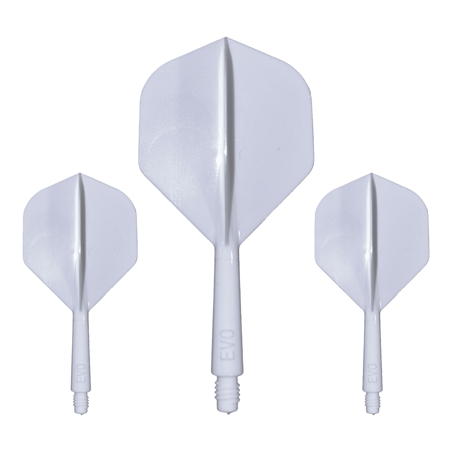 Sistema di albero di volo Evolution EVO1 - Bianco Hier ist das Evolution EVO1 Flight-Shaft-System in Weiß abgebildet. Dieses Produkt ist für den Einsatz im Dartsport bestimmt.