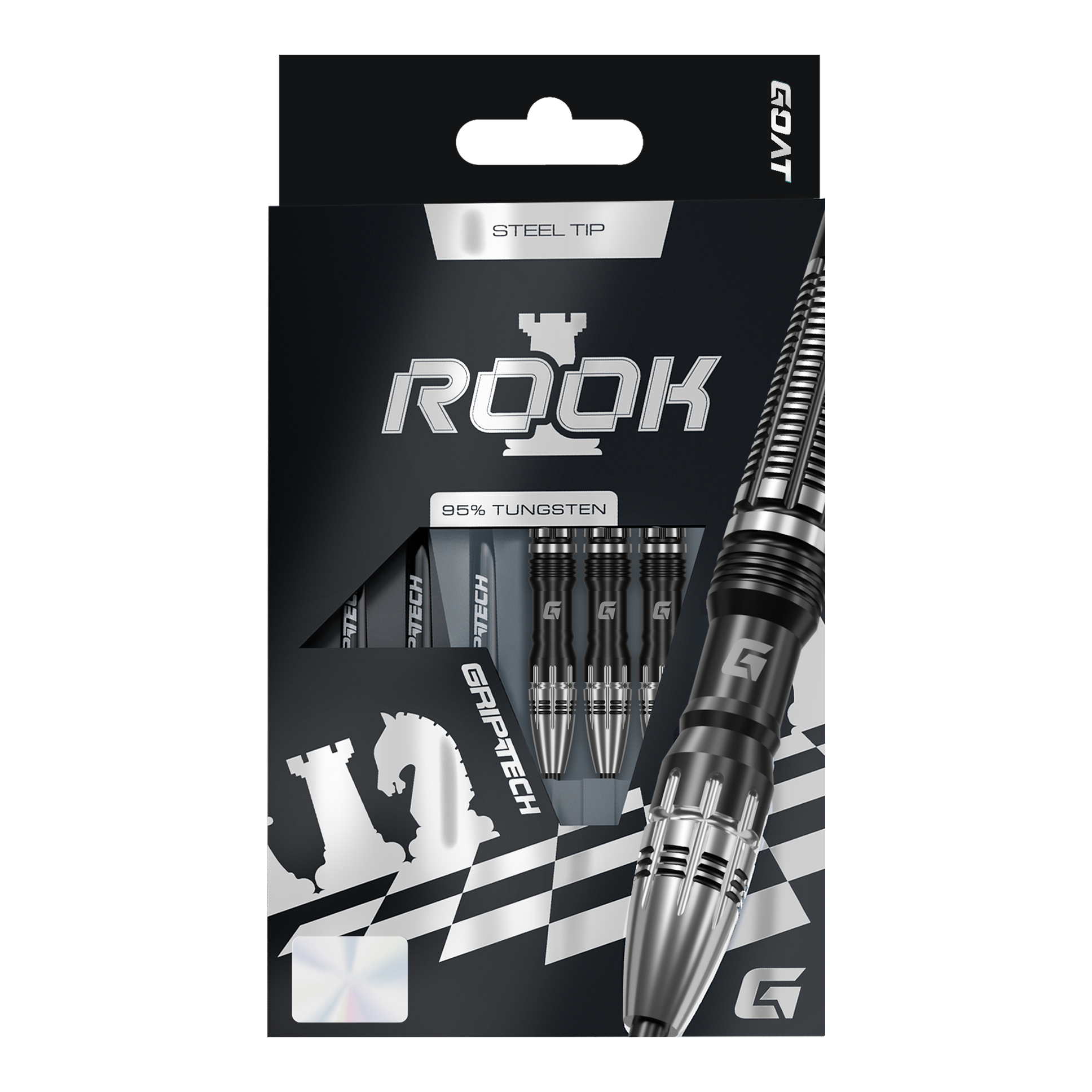 Freccette in acciaio GOAT Rook Das Bild zeigt GOAT Rook Steeldarts. Es handelt sich um hochwertige Steeldart-Pfeile.