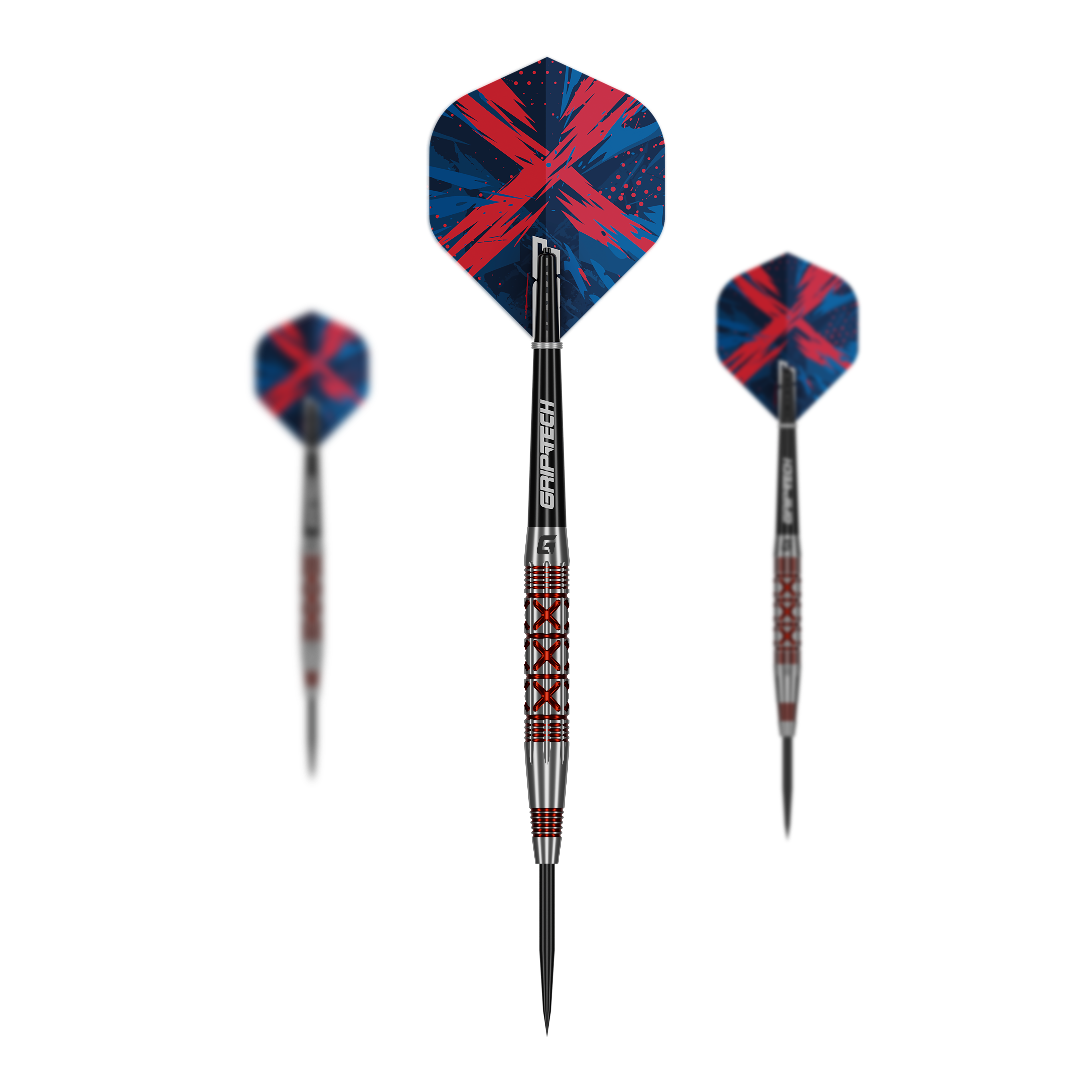 GOAT colpisce Steeldarts Dieses Bild stellt das Set der GOAT Strikes Steeldarts dar. Es zeigt mehrere Darts zusammen als Set.
