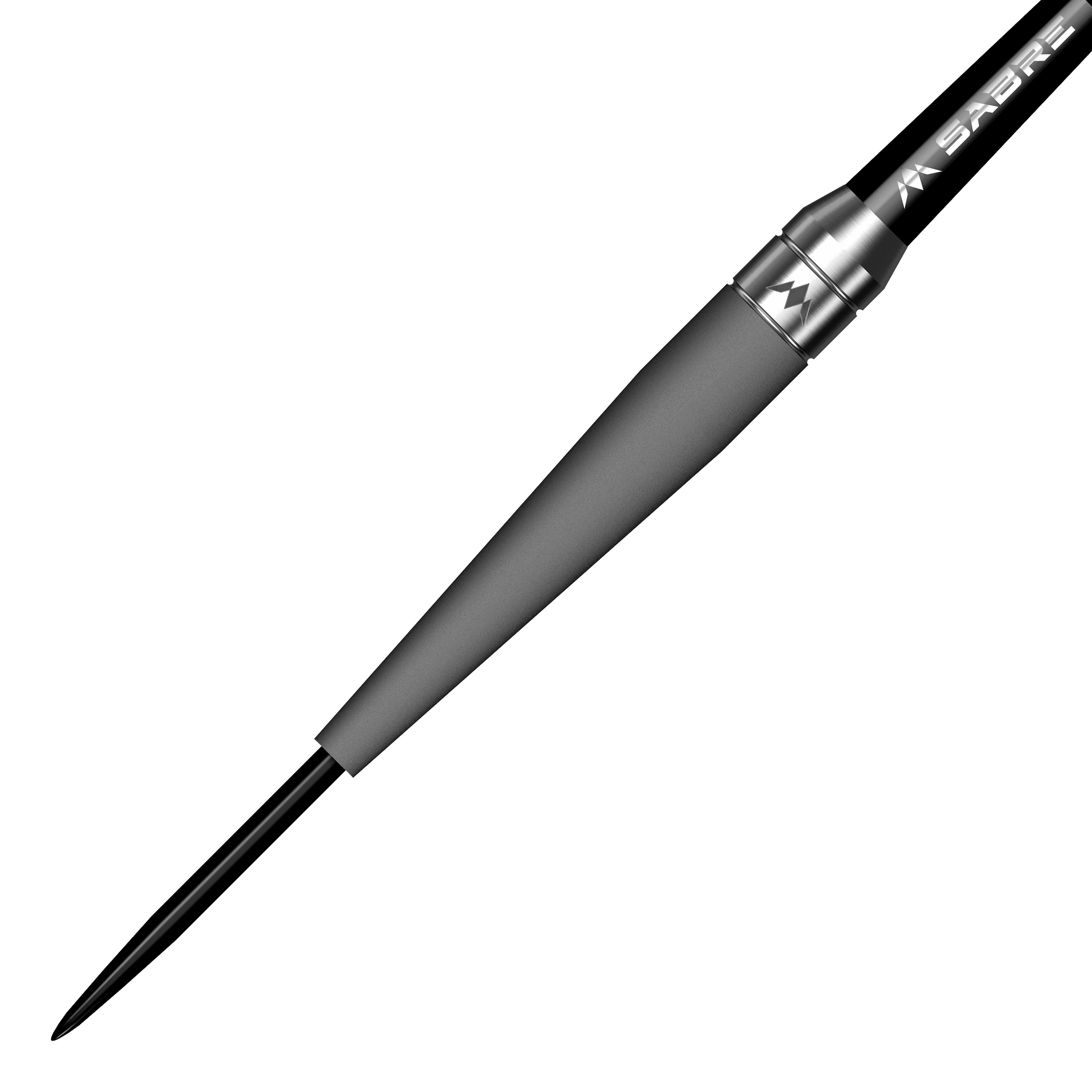 Freccette in acciaio della Missione Saturn Titan Das Bild zeigt einen Mission Saturn Titan Steeldart. Der Dartpfeil hat eine schlanke, metallische Spitze und einen matten Schaft.