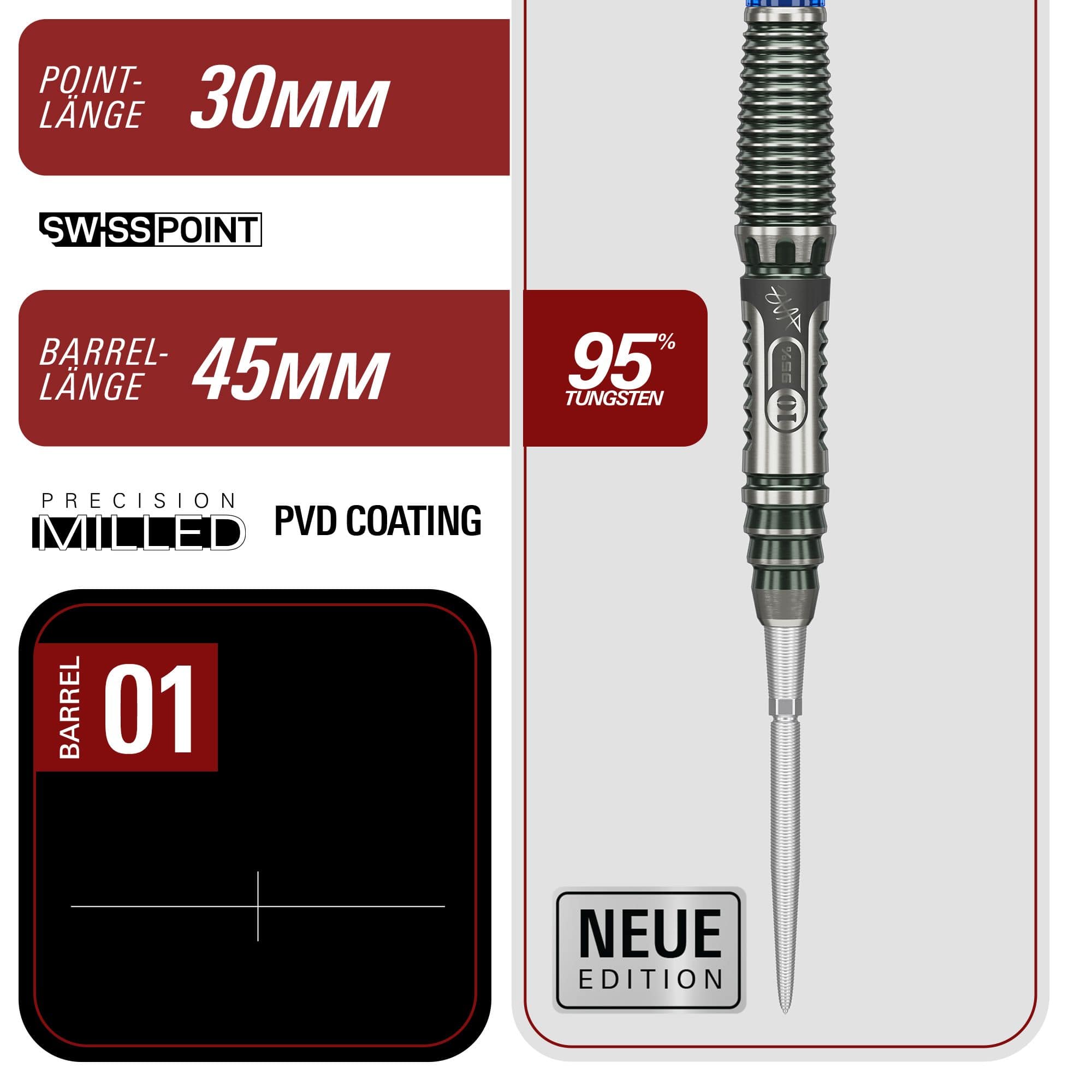 Freccette in acciaio Target Japan Rising Sun GEN 10.5 Swiss Point Target Japan Rising Sun GEN 10.5 Swiss Point Steeldarts sind abgebildet. Die Darts haben ein modernes Design und sind für Präzision beim Spiel gemacht.