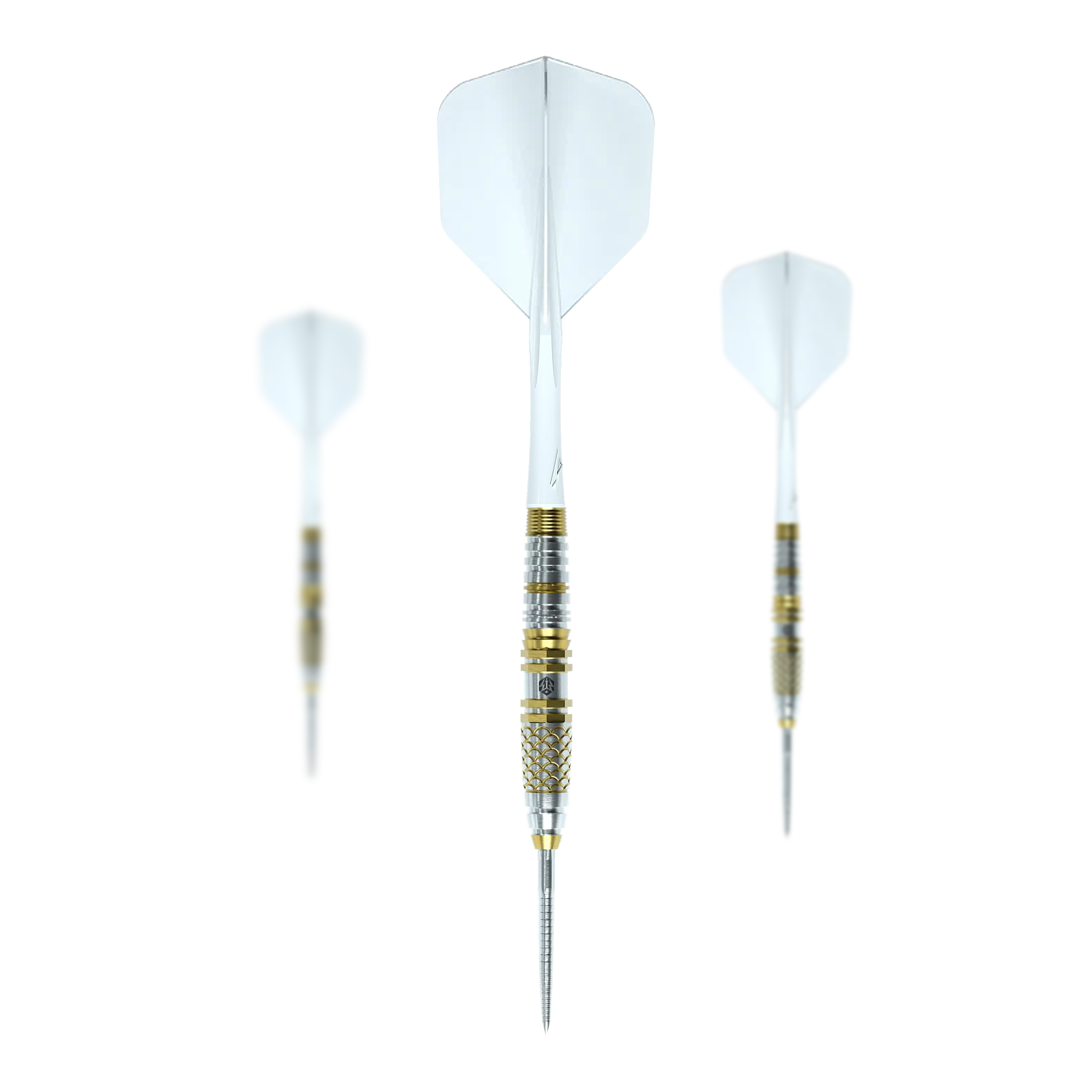Caliburn Players Darts Lee Soon An Gold Spear Steeldarts - 23 g Caliburn Players Darts Lee Soon An Gold Spear Steeldarts mit 23 Gramm. Das Bild zeigt ein Set von Steeldarts mit goldenem Design.