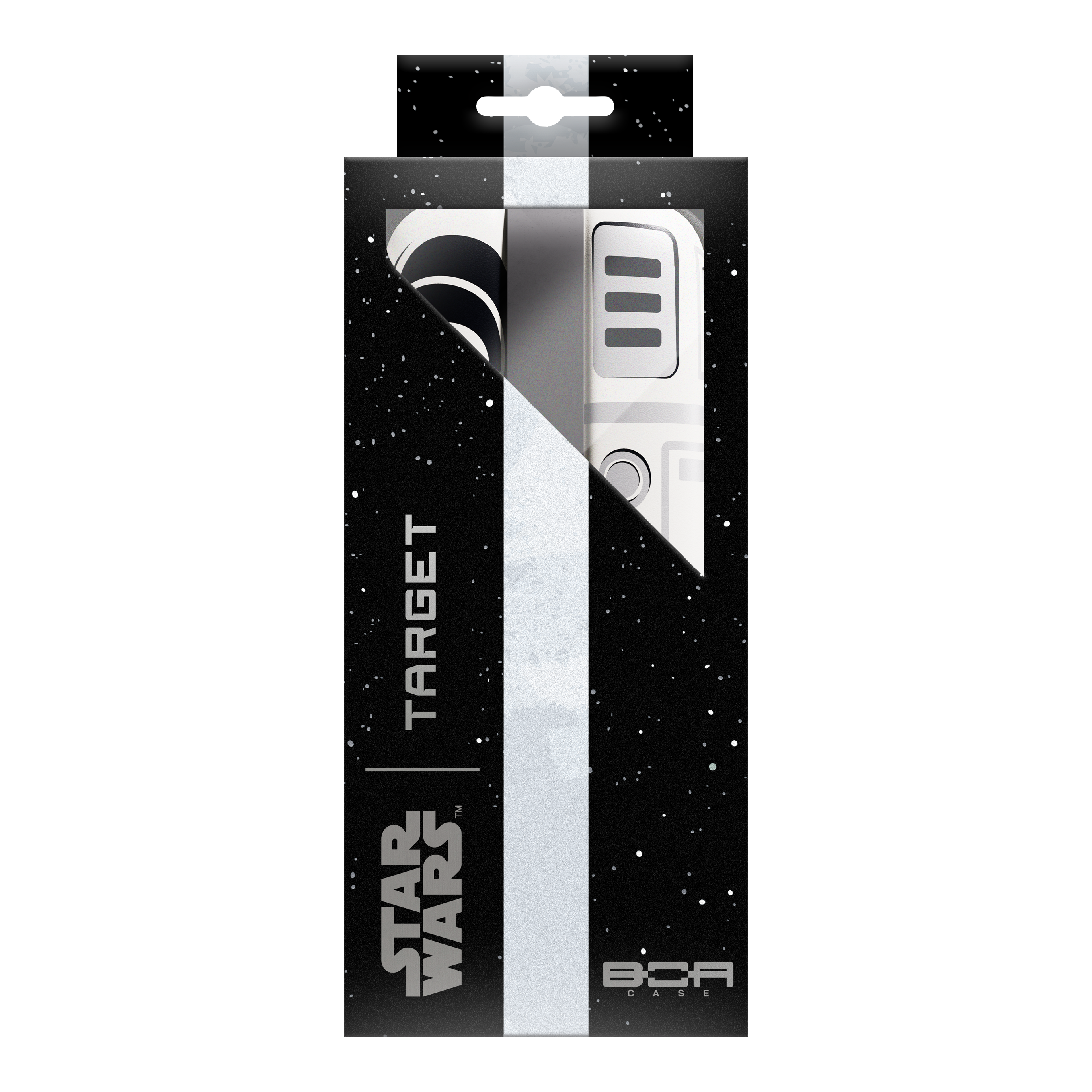 Zu sehen ist das Target Star Wars Boa Dartcase mit Stormtrooper-Motiv. Das Etui ist praktisch für den Transport und die sichere Aufbewahrung von Darts.