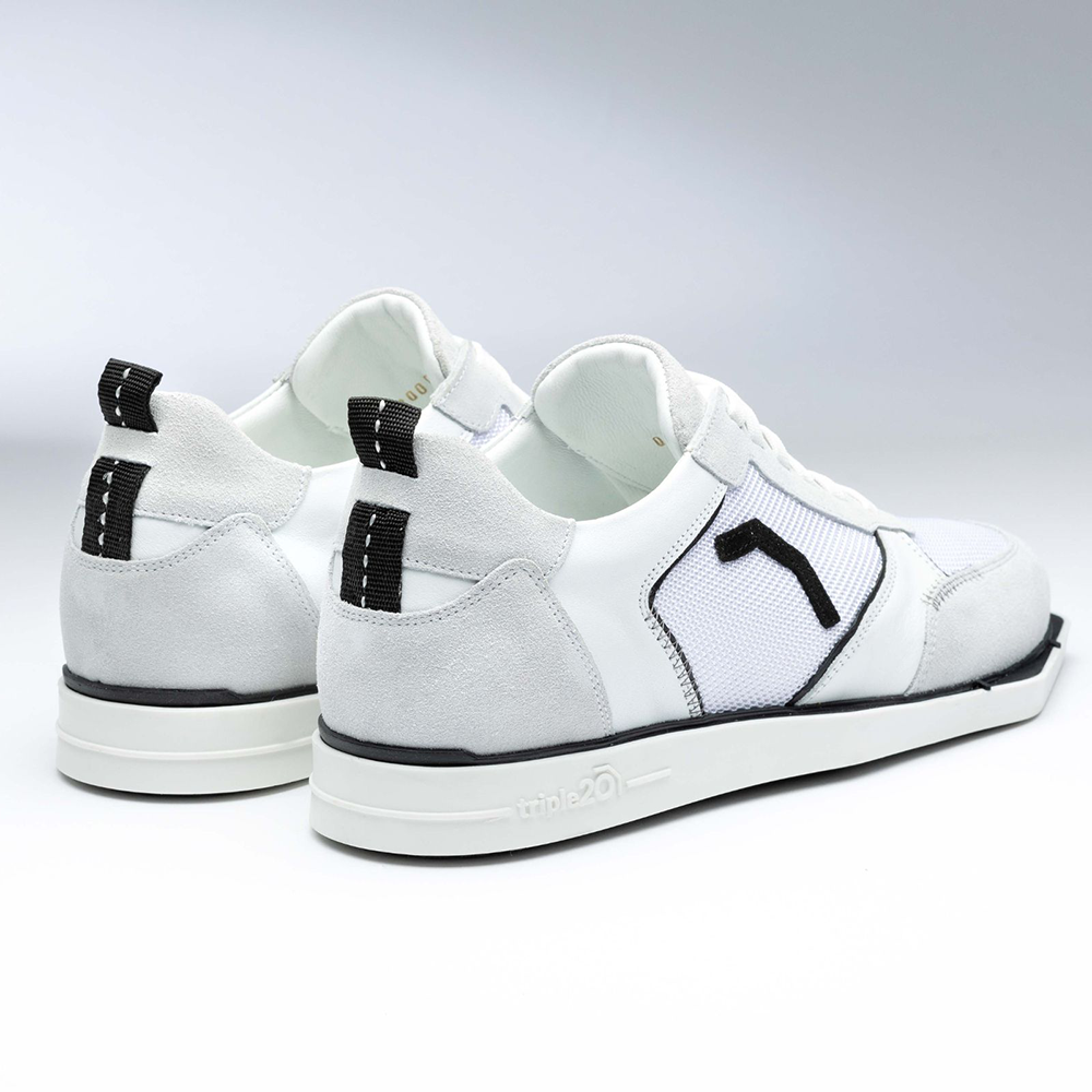 Triple20 Textile Leather Dart Shoes - Bianco Nero