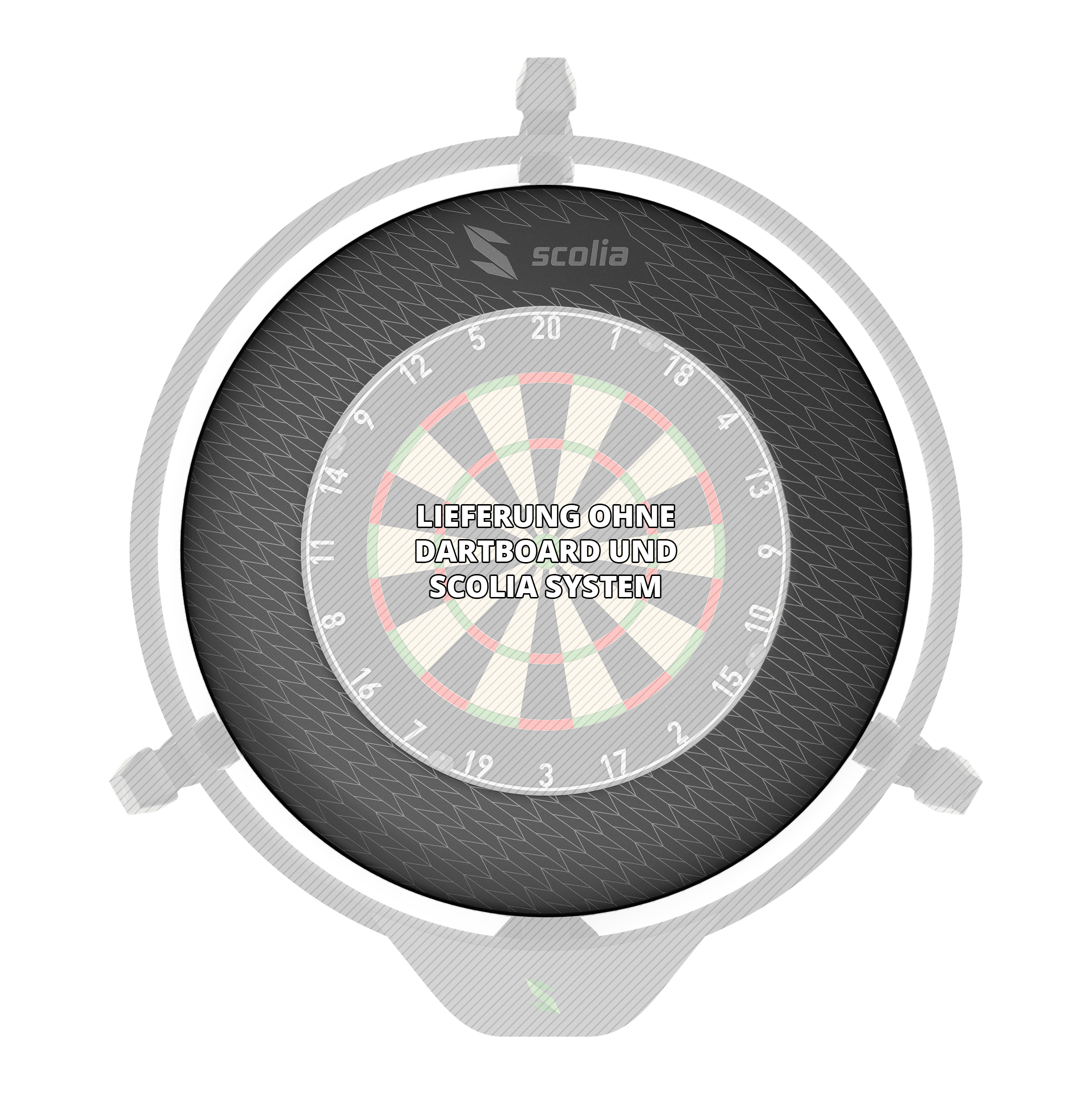 Bordo per bersaglio per freccette Scolia Stealth Dieses Bild zeigt das Scolia Stealth Dartboard Surround. Es wird zum Auffangen von Dartpfeilen verwendet.