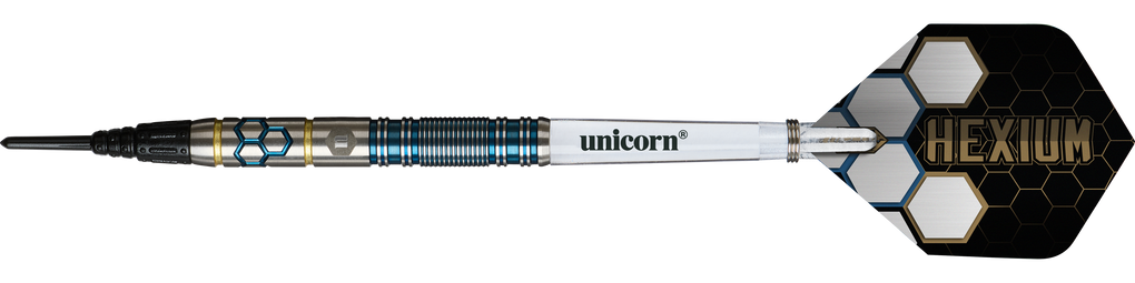 Freccette morbide Unicorn Hexium Style 02 Blu e Oro - 21 g
