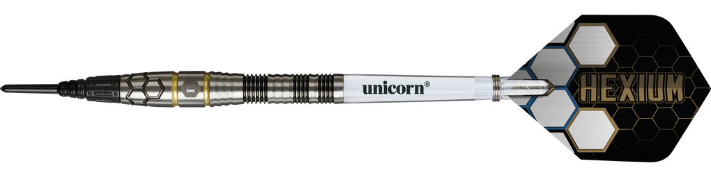 Freccette morbide Unicorn Hexium Style 01 nere e oro - 22 g