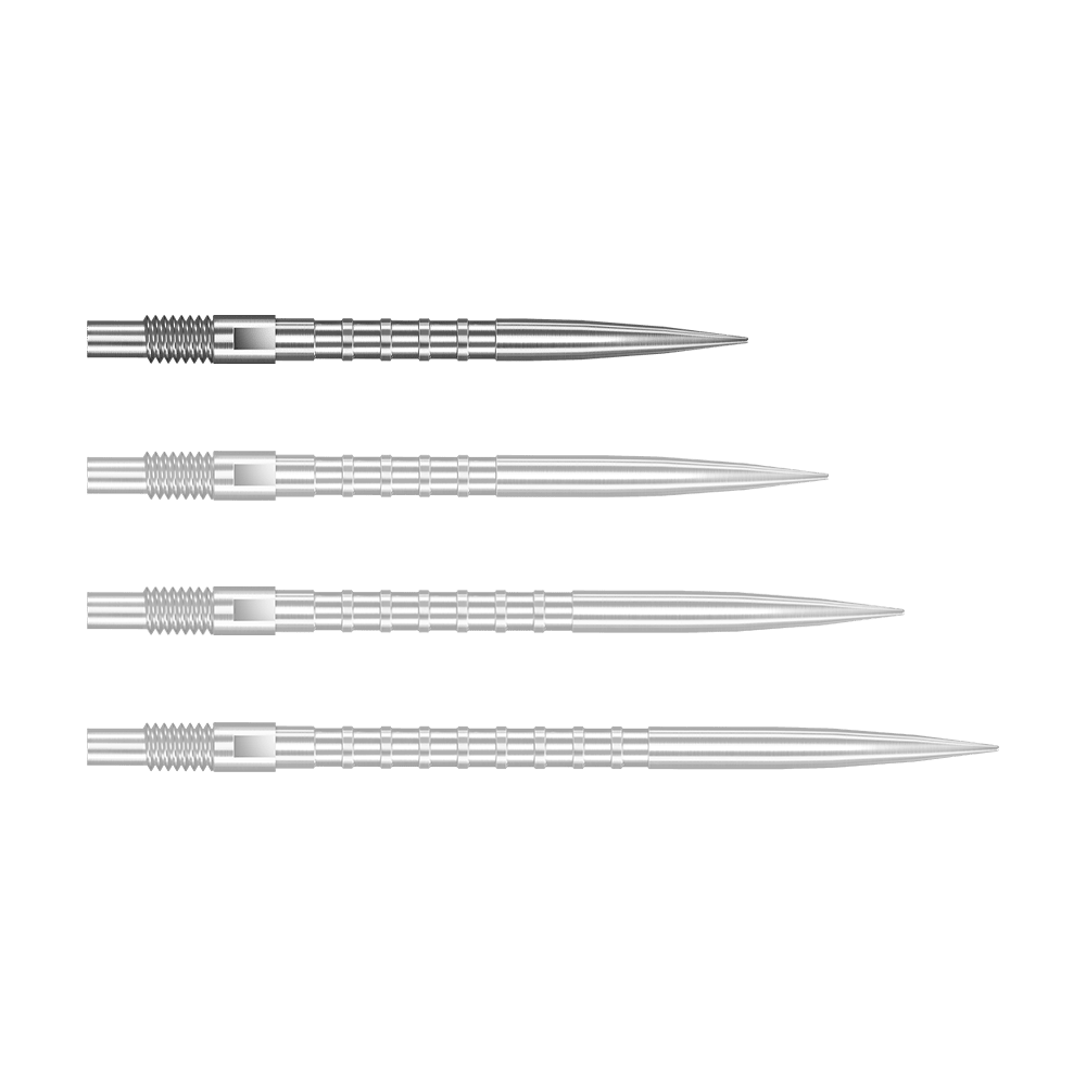 Punte per freccette Harrows Quick Point Heavy Metal - Argento Das Bild zeigt Harrows Quick Point Heavy Metal Grip Dartspitzen in Silber mit einer Länge von 26mm. Dies ist das erste Stück der Serie.