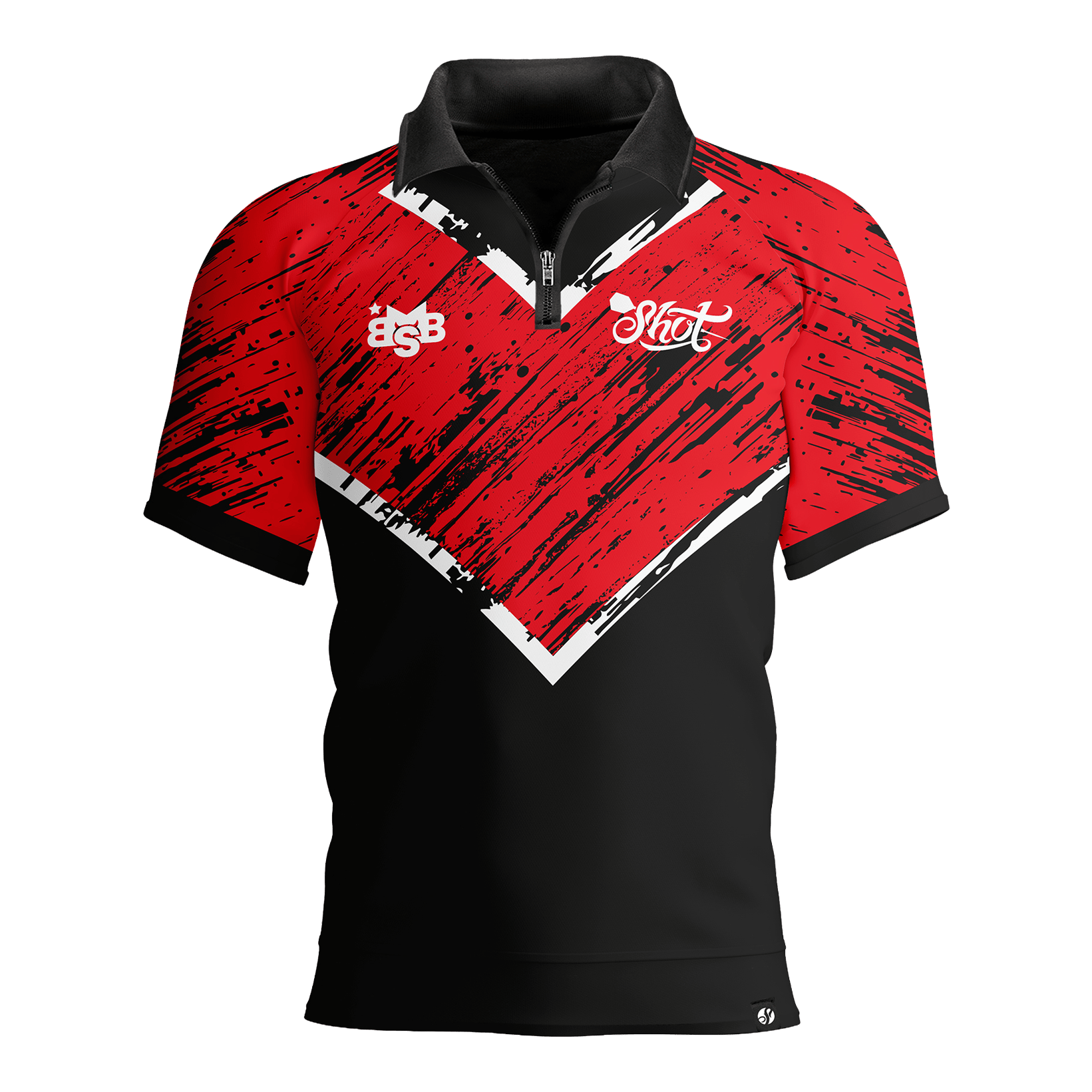Camicia polo a righe rosse con freccette di Michael Smith Zu sehen ist das Shot Michael Smith Red Strip Polo Dartshirt. Das Hemd hat ein modernes Design mit roten Streifen.