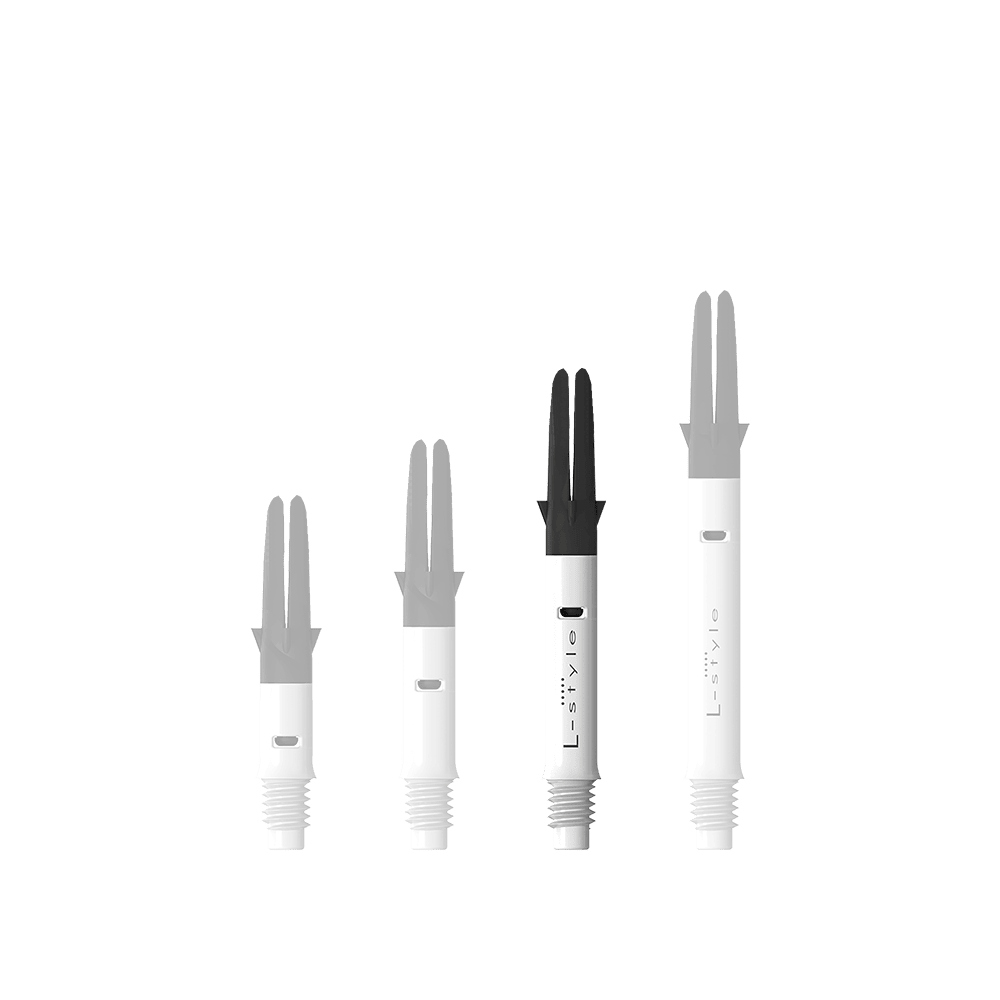 L-L-Style-Shaft Carbon Silent Straight - Bianco Abgebildet ist der L-Style L-Shaft Carbon Silent Straight in Weiß, Modell 260. Dieses Produkt wird für den Zusammenbau von Dartpfeilen verwendet.
