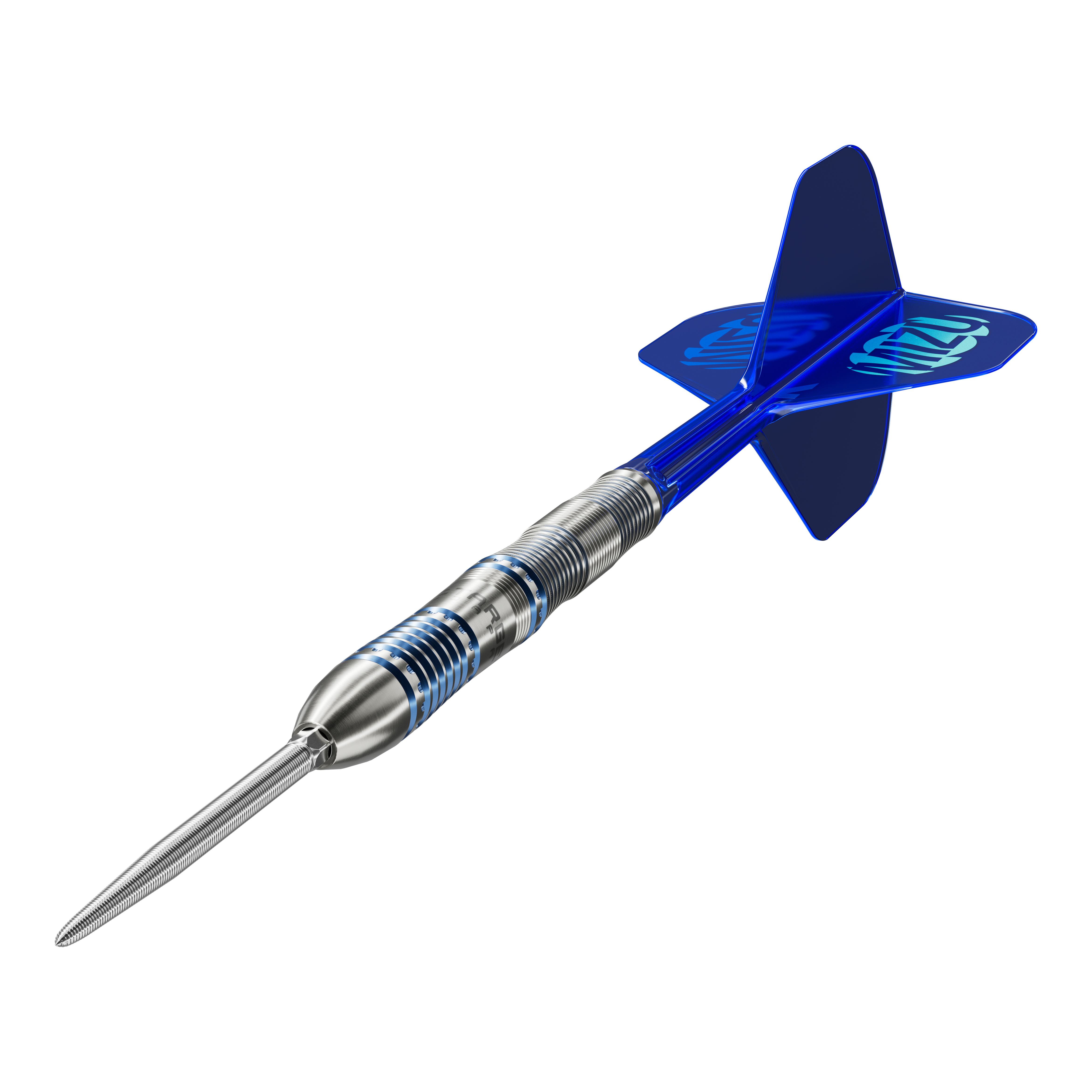 Die Abbildung zeigt die Target Japan Mizu Series 02 Swiss Point Steeldarts. Dies sind hochwertige Darts für Präzisionsspiel.
