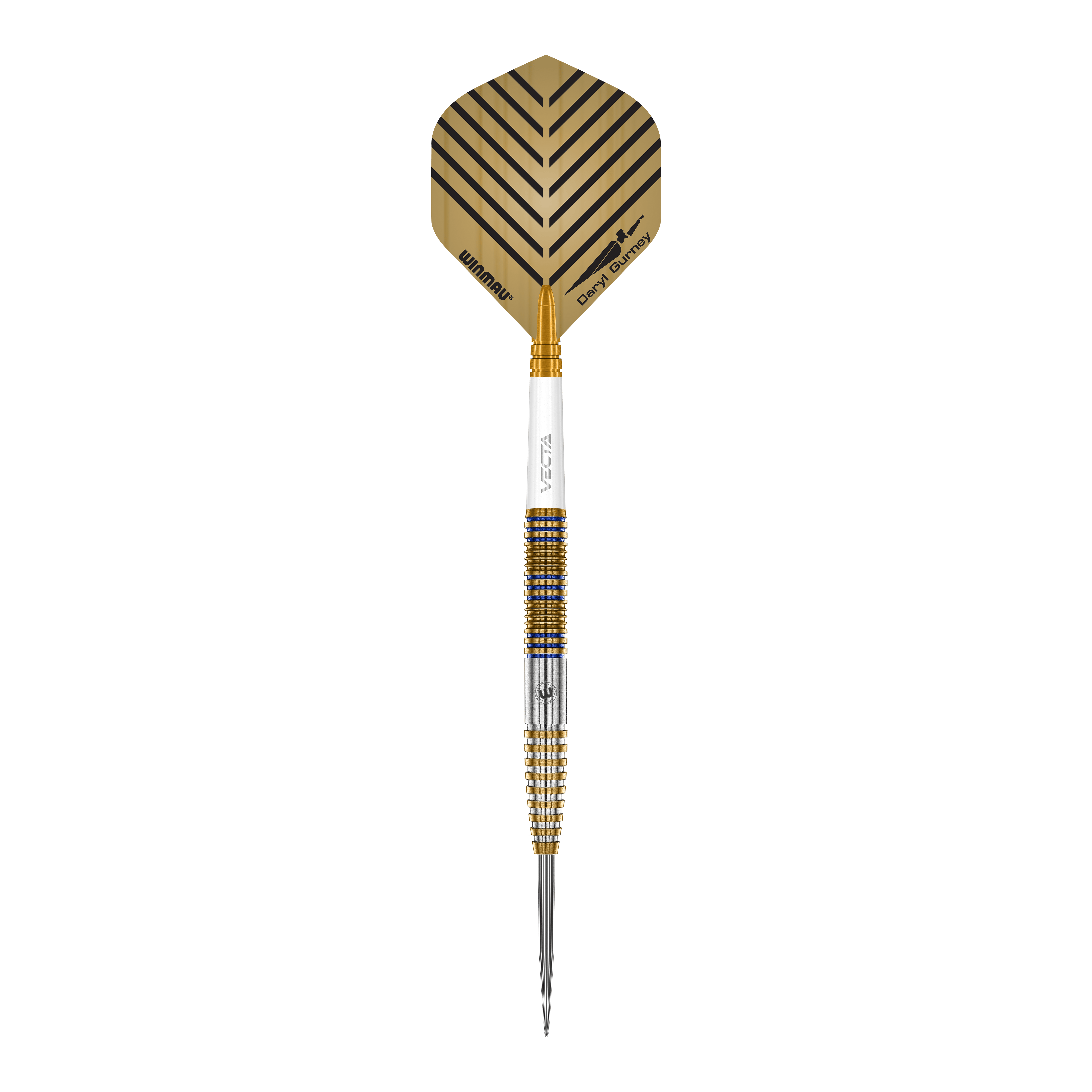 Daryl Gurney Signature Edition Steeldarts Winmau - 23 g Zu sehen sind die Winmau Daryl Gurney Signature Edition Steeldarts mit einem Gewicht von 23g. Das Produkt wird aus nächster Nähe gezeigt.