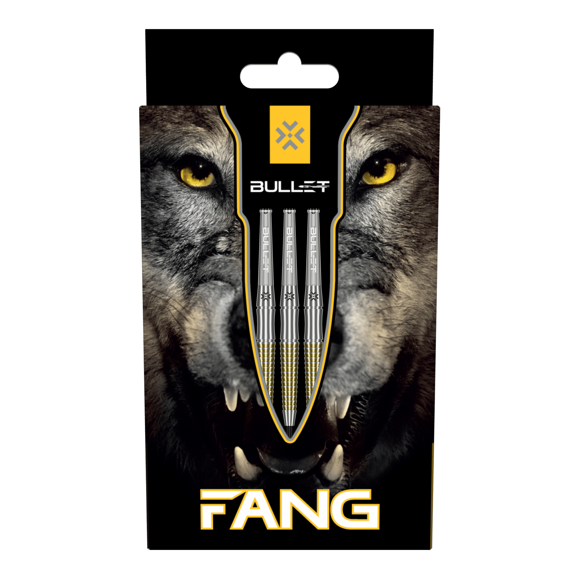 Freccette in acciaio Bullet Fang Das Bild zeigt die Bullet Fang Steeldarts. Die Steeldarts sind detailliert abgebildet.