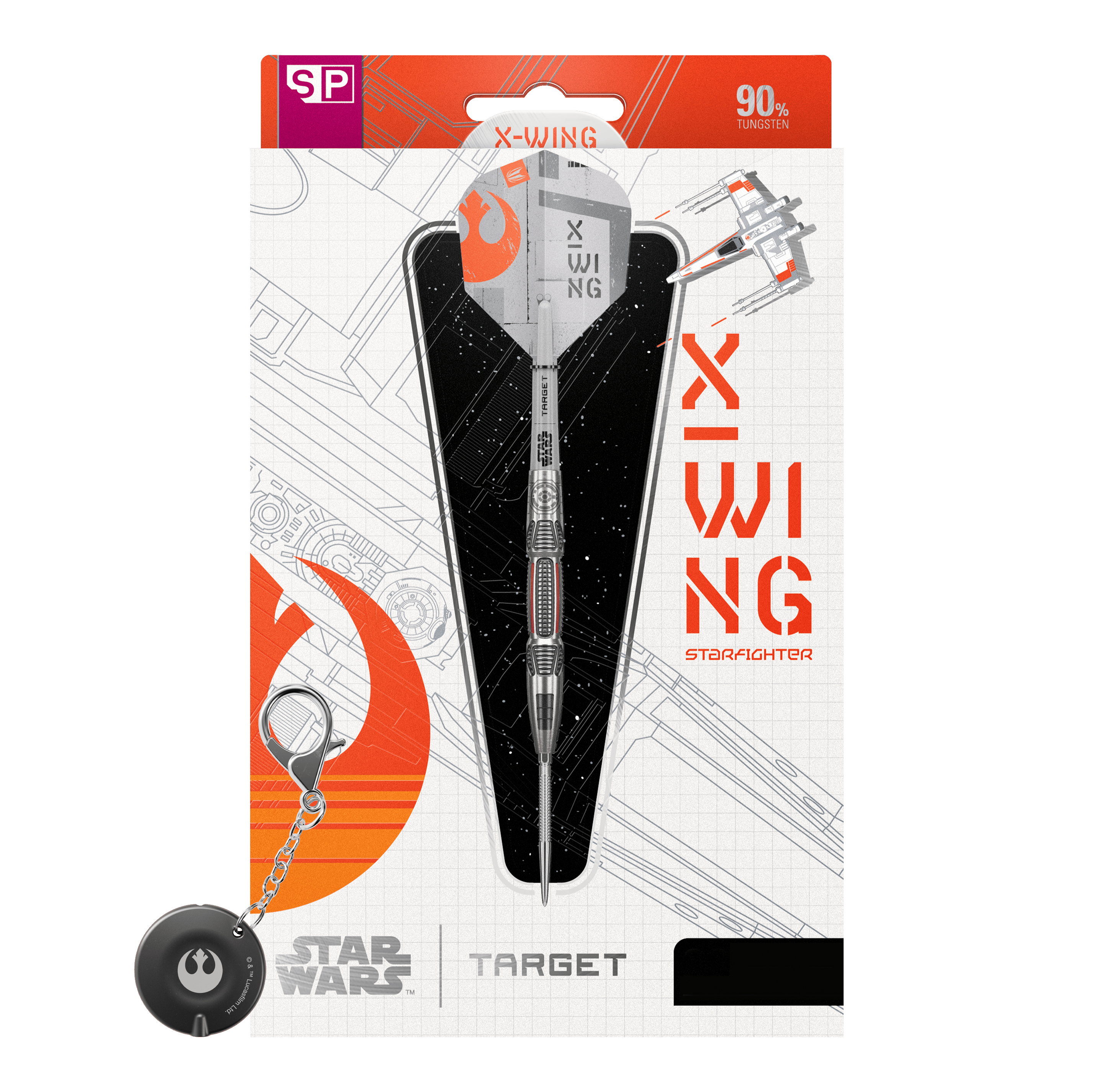 Freccette in acciaio con punta svizzera Target Star Wars X-Wing Zu sehen ist das Produkt Target Star Wars X-Wing Swiss Point Steeldarts. Diese Steeldarts sind inspiriert von dem berühmten X-Wing aus Star Wars.