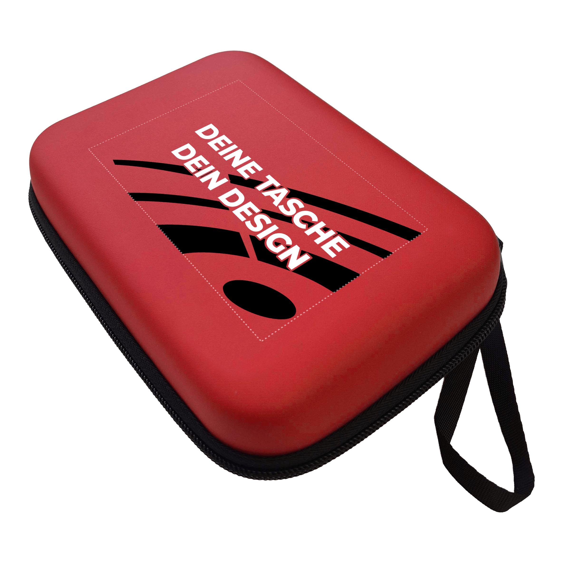 Custodia per freccette System-4 con il tuo design Das Foto zeigt ein Dartcase System 4 in Rot. Das Etui schützt und organisiert Dartpfeile und Zubehör.