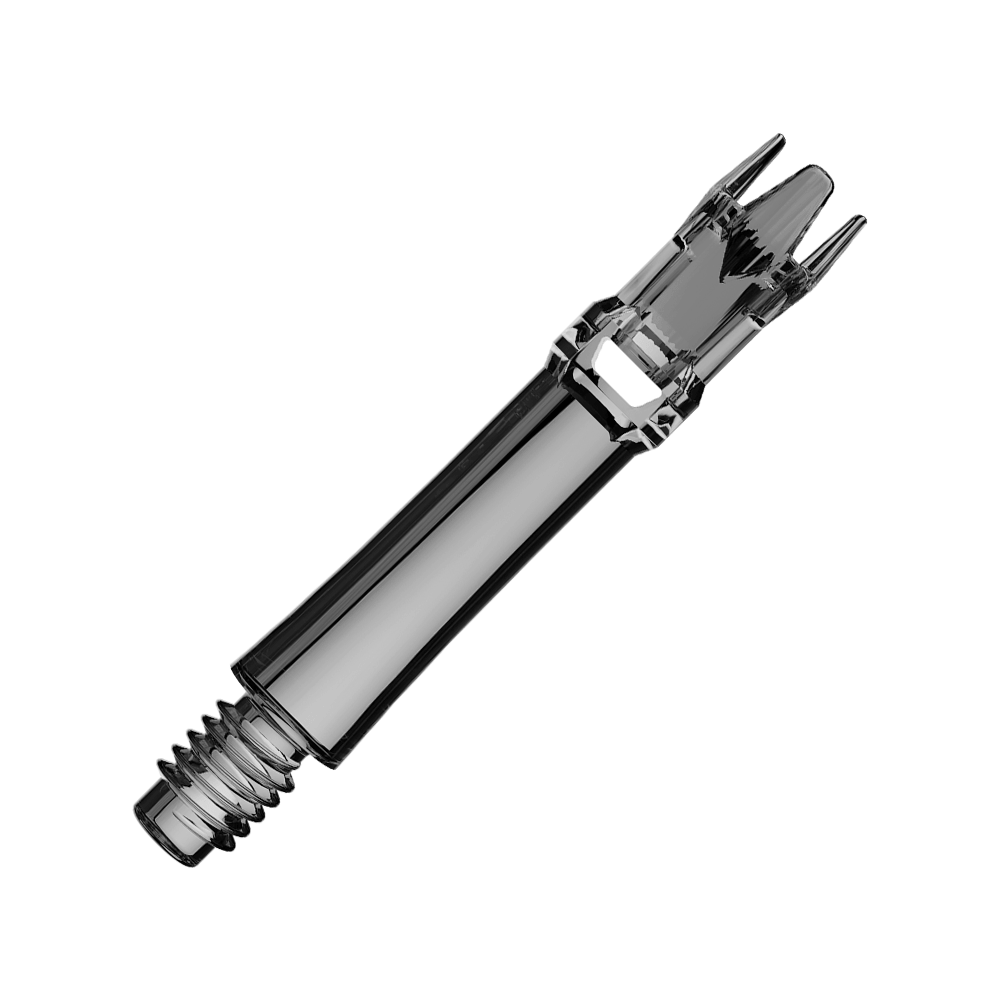 Alberi di ricambio L-Style L-System - Nero trasparente Mehrere schwarze transparente Ersatzshafts sind zu sehen. Die Shafts liegen geordnet nebeneinander.