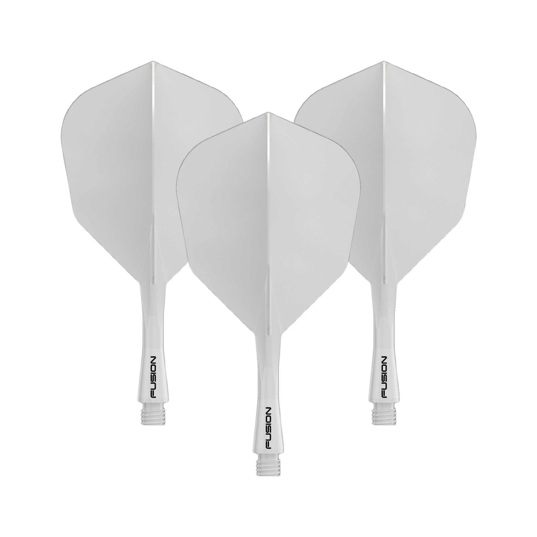 Sistema di alberi di volo Winmau Fusion n. 6 bianco pieno Gezeigt wird das Winmau Fusion Flight Shaft System No6 in Solid White, 22mm (1 Set). Es ist ein weißes Zubehörteil für Dartpfeile.