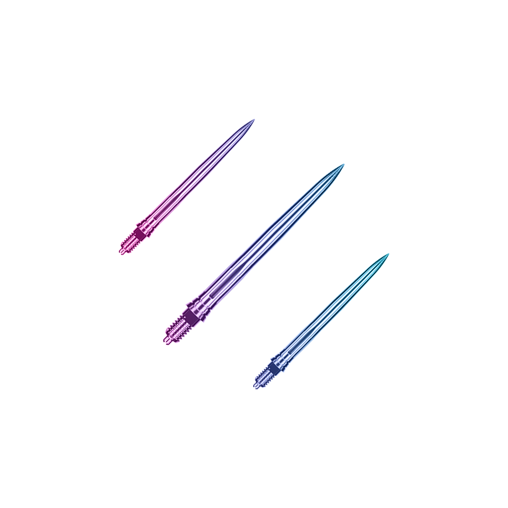 Punte per freccette Caliburn EZ-EVO - Lisce - Arcobaleno Ein Bild mit dem Dateinamen EVO189_Caliburn_EZ-EVO_Dartspitzen_Smooth_Rainbow_28mm_1Set. Es handelt sich wahrscheinlich um ein Set von Dartspitzen in Regenbogenfarben mit 28 mm Länge.
