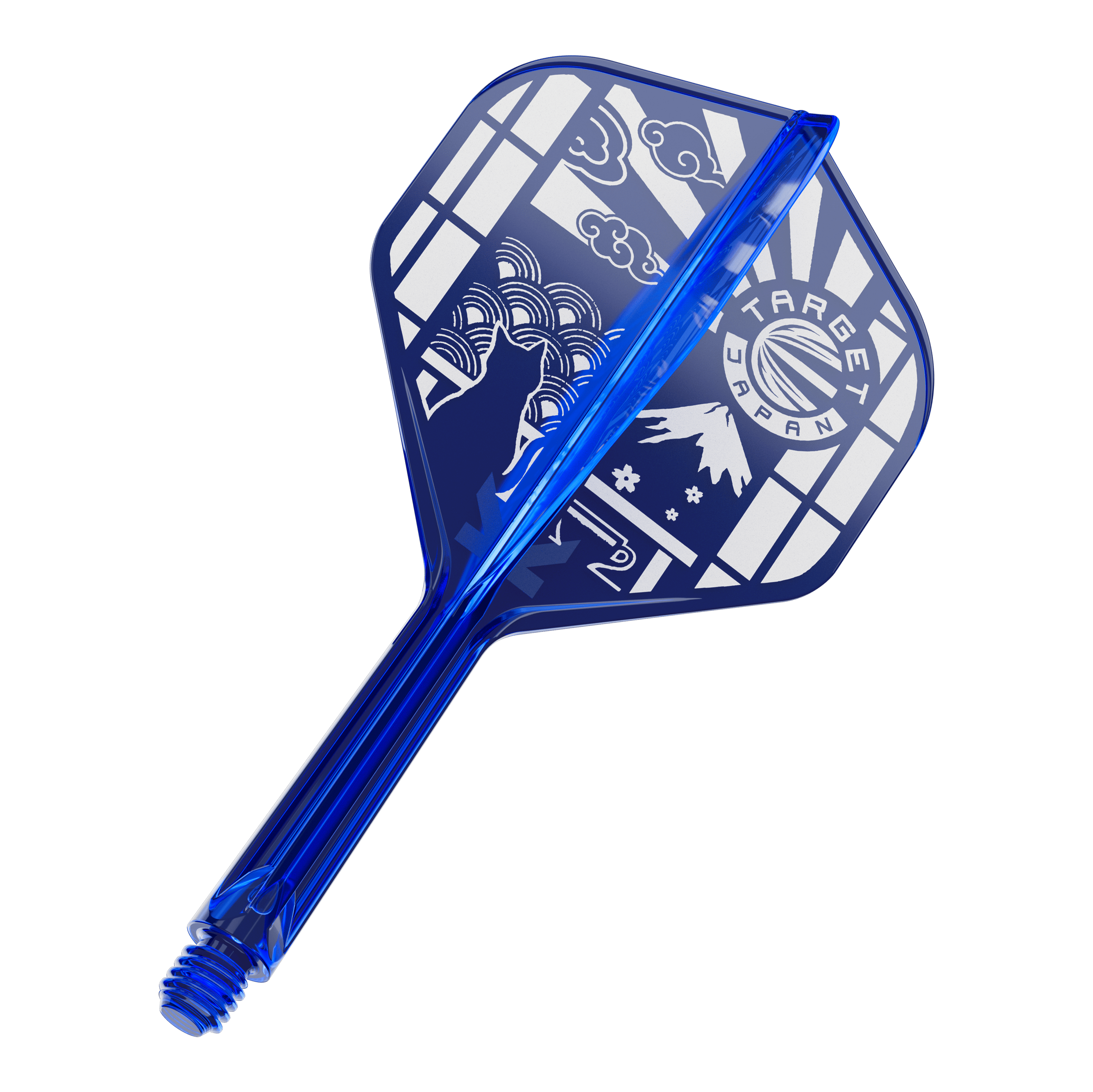 Target Japan K-Flex Blue Limited No2 Voli Standard Ein Produktbild von Target Japan K-Flex Blue Limited No2 Flights 26mm ist zu sehen. Das Produkt ist in blauer Farbe gestaltet.