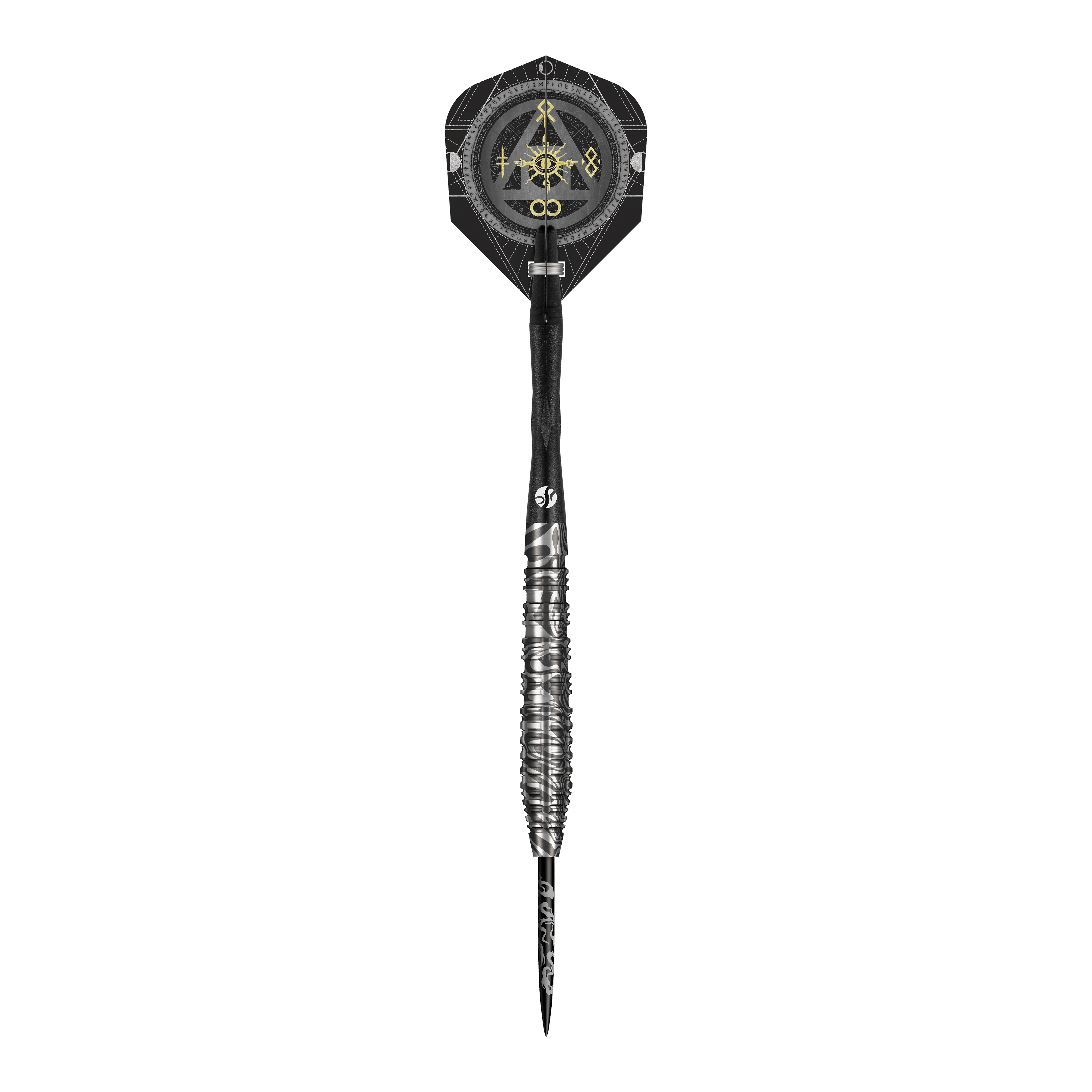 Zu sehen sind die Shot Alchemy Runstel Steeldarts. Die Darts sind speziell für präzises Werfen konzipiert.