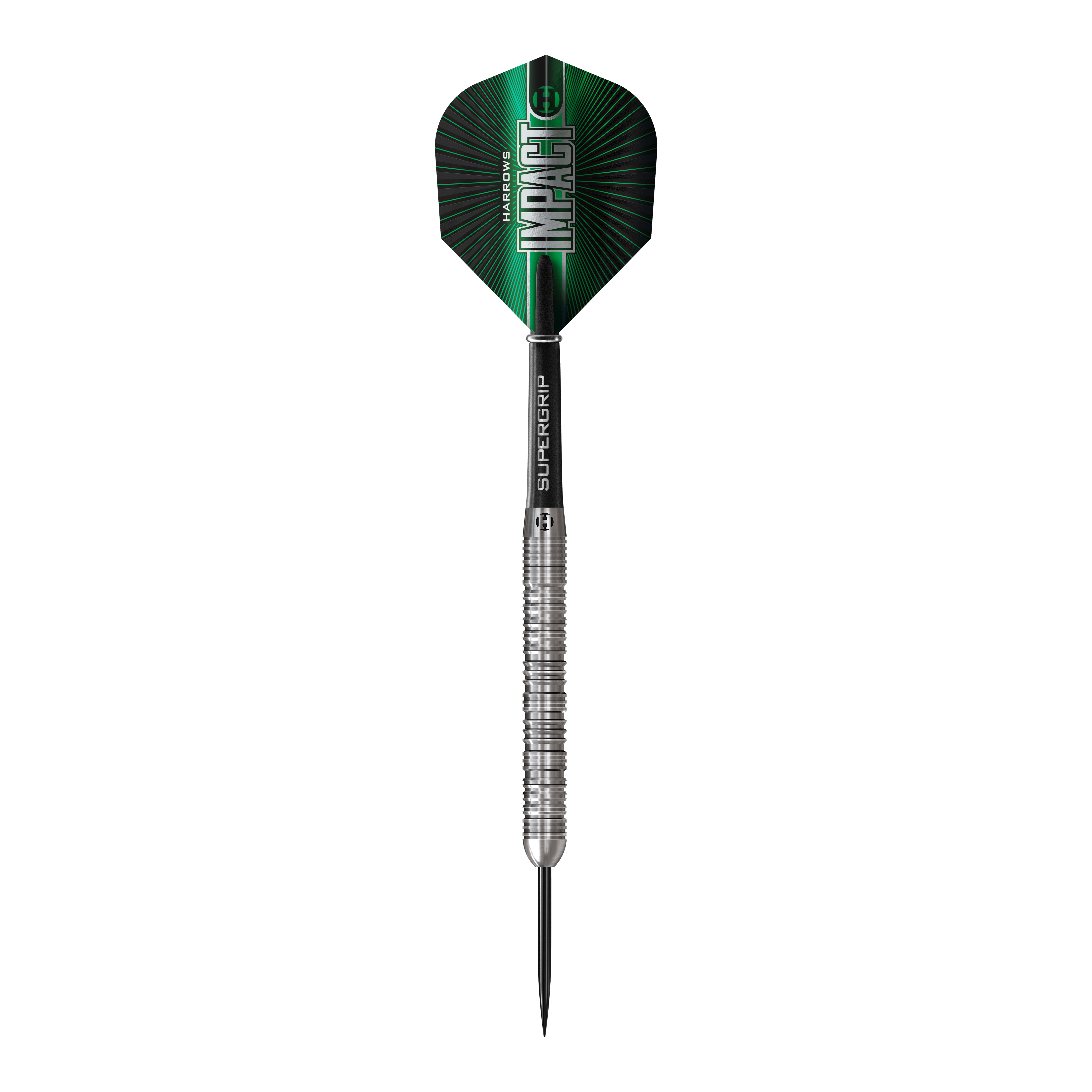 Freccette in acciaio Harrows Impact Das Bild zeigt Harrows Impact Steeldarts. Die Darts sind modern gestaltet und für Steeldart-Wettkämpfe geeignet.