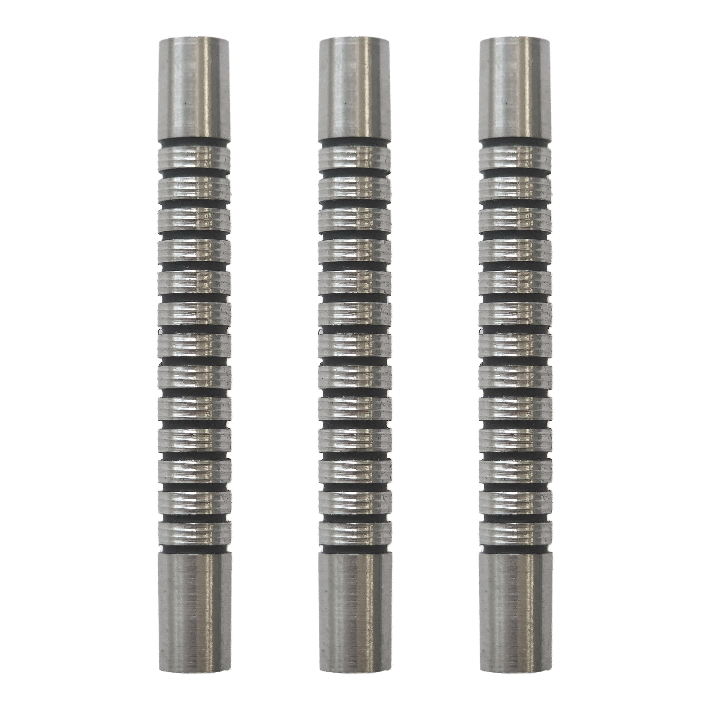 Barre per freccette morbide McDart Black Ring - 18 g Dieses Bild zeigt ein Set von McDart Black Ring Softdart Barrels - 18g. Mehrere schwarze Dart-Barrels sind nebeneinander angeordnet.