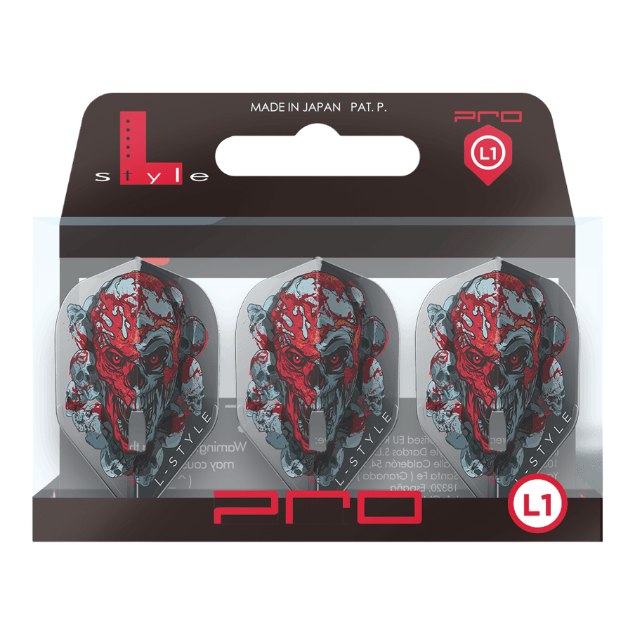 Alette L-Style Ryan Searle Signature V4 Clear Black L1PRO L-Style Ryan Searle Signature V4 Clear Black L1PRO Flights werden gezeigt. Die schwarzen Flights unterstreichen das moderne Design.