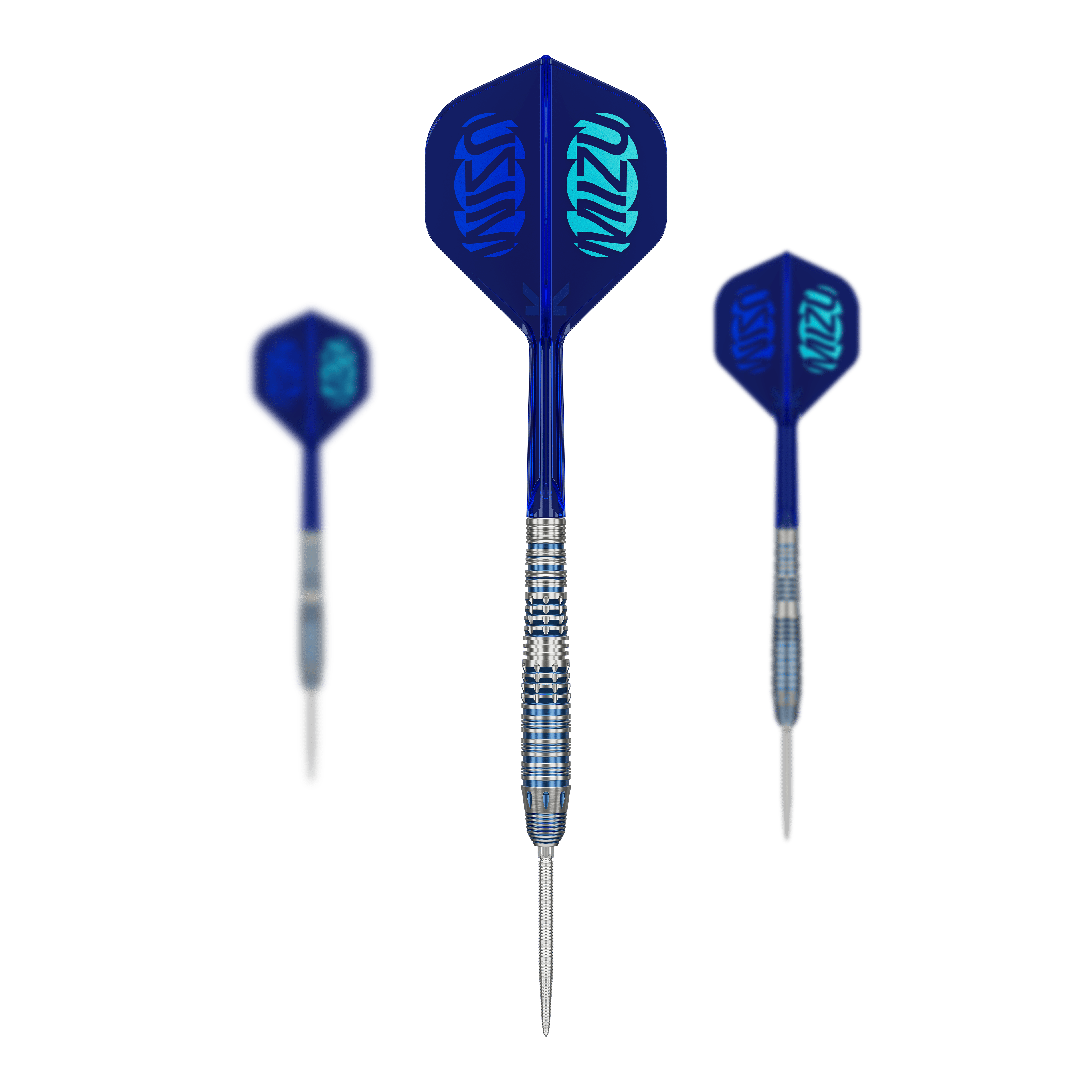 Das Bild zeigt ein Set der Target Japan Mizu Series 03 Swiss Point Steeldarts. Dieses Set eignet sich für anspruchsvolle Dartspieler.